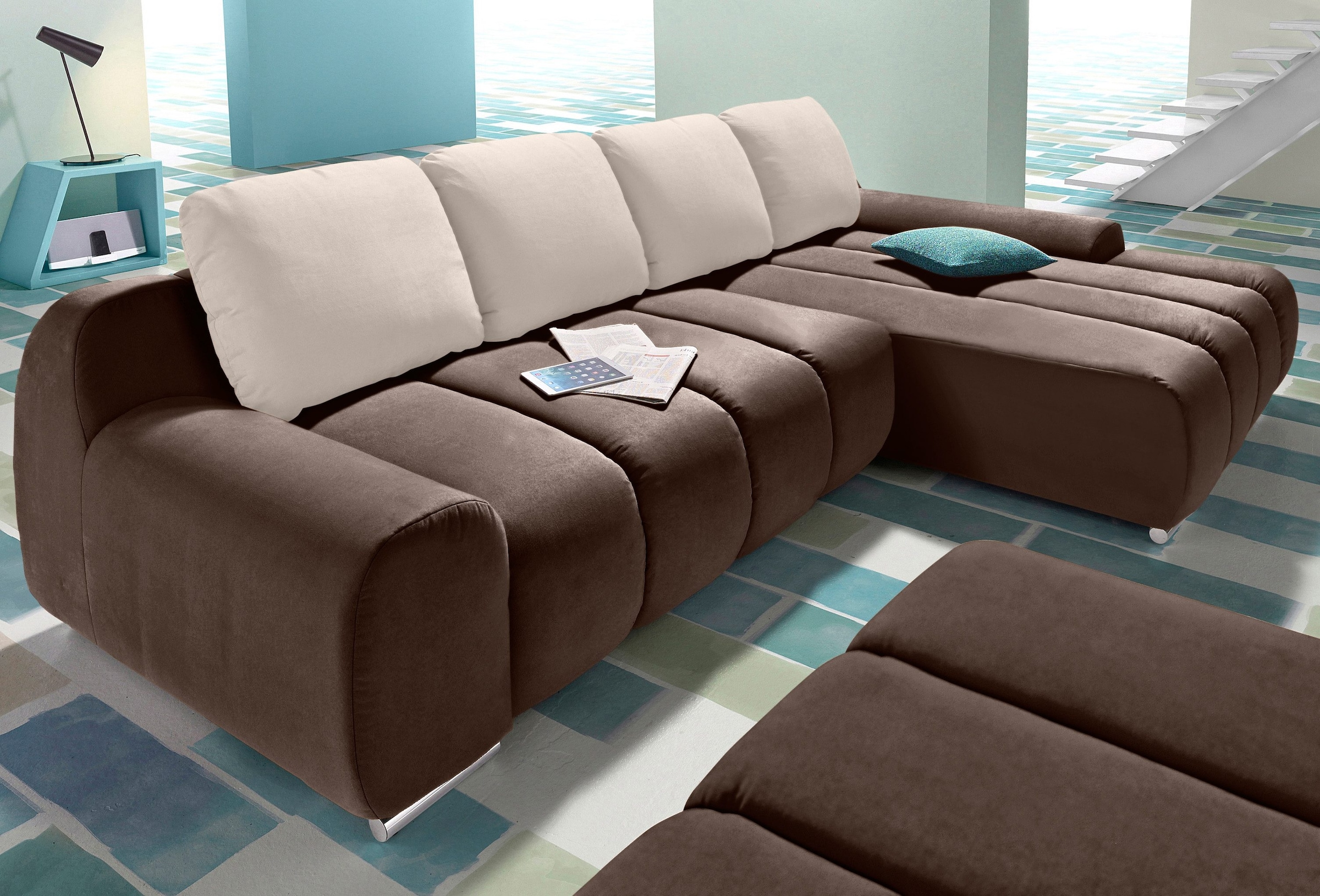 Home affaire Ecksofa "Bono L-Form" wahlweise mit Bettfunktion günstig online kaufen