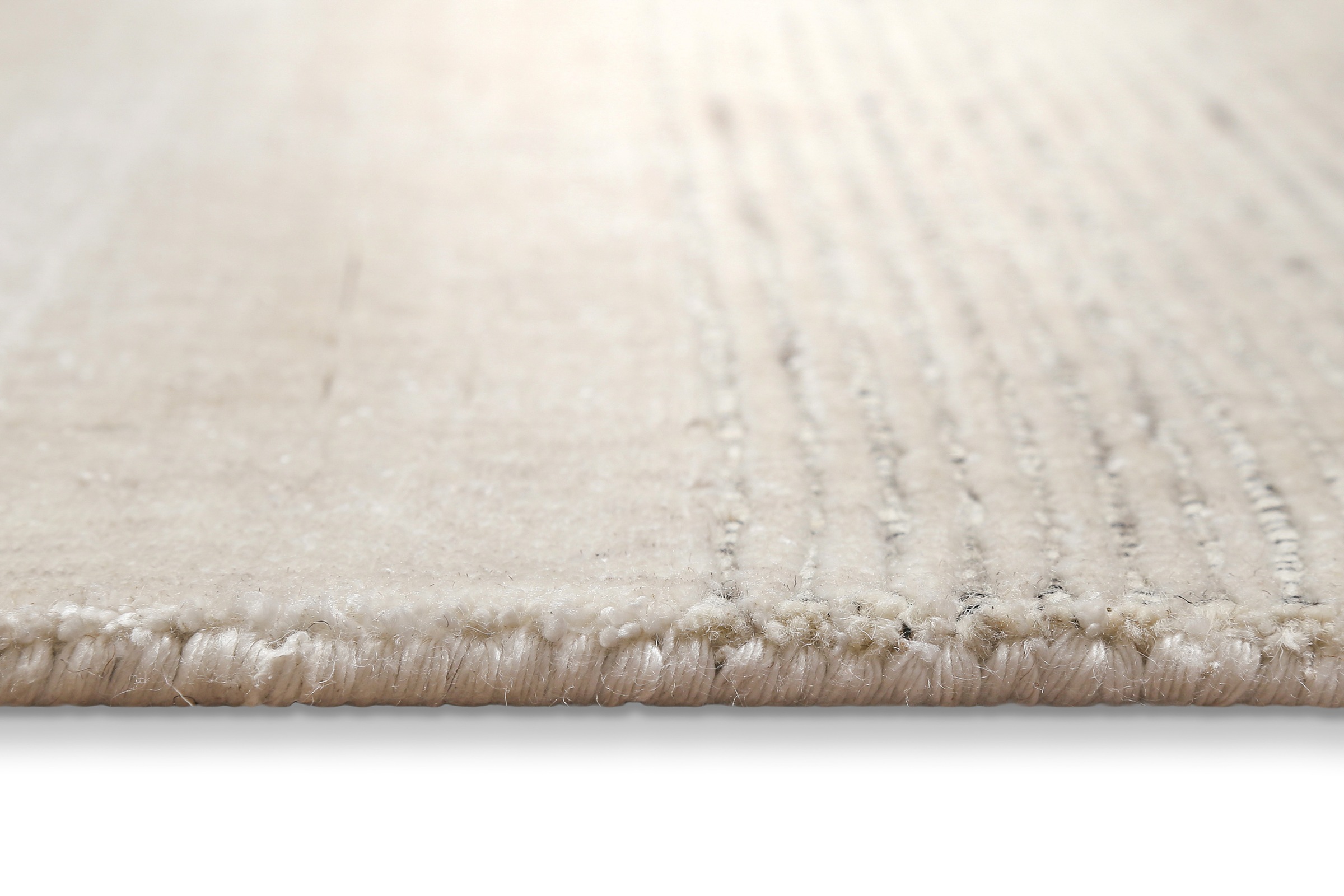 Wecon home Teppich »Seattle« rechteckig 11 mm Höhe Kurzflorteppich, handgewebt, TENCEL & Schurwolle, Streifen, Wohnzimmer