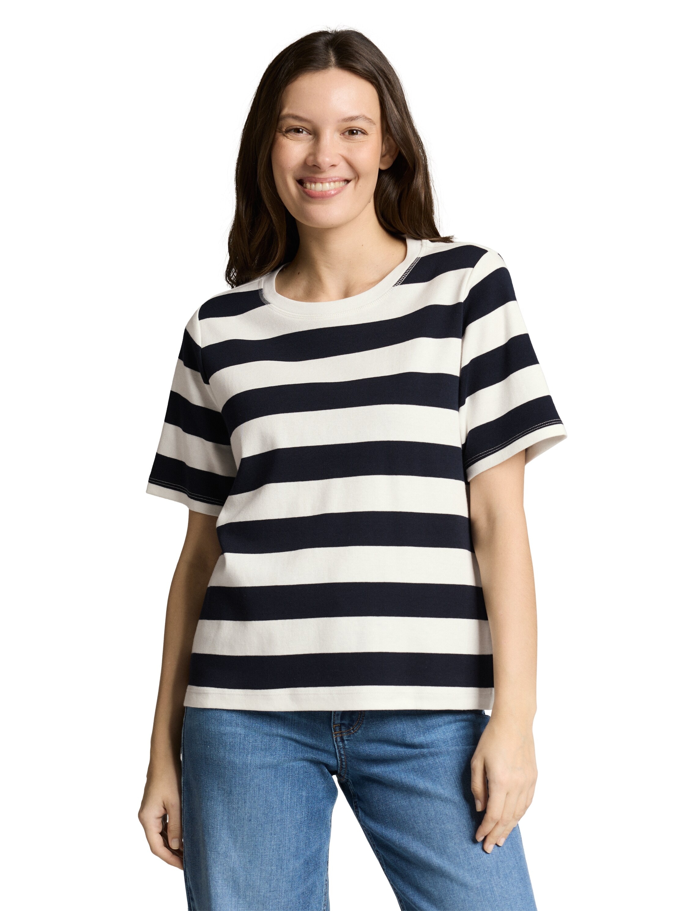 TOM TAILOR T-Shirt mit Streifen Muster günstig online kaufen