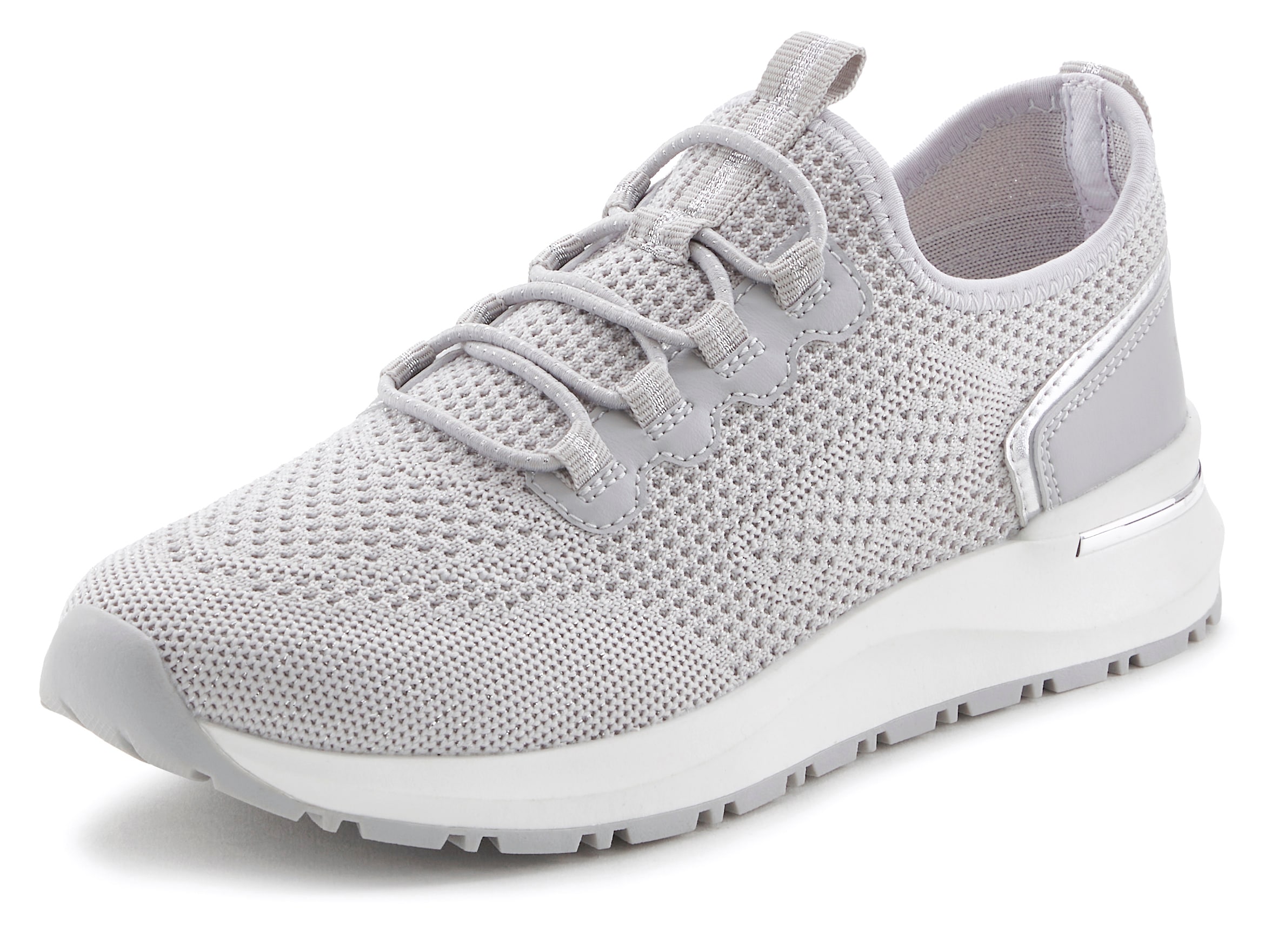 Vivance Sneaker »Freizeitschuh, Halbschuh,«, aus Textil zum Reinschlüpfen mit elastischen Schnürbändern VEGAN