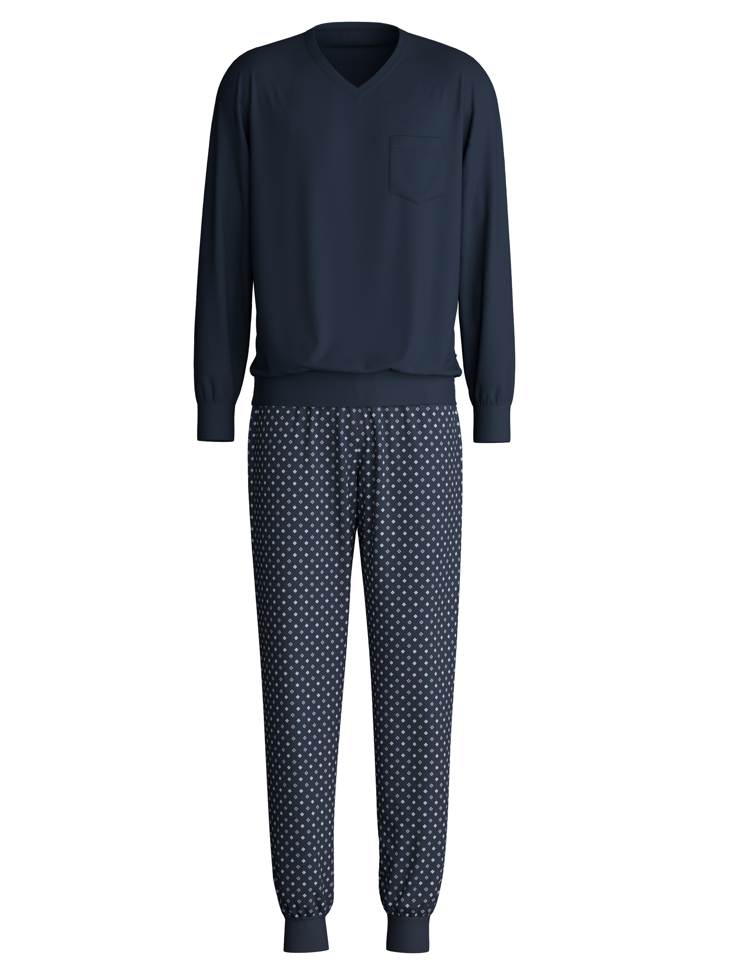 CALIDA Schlafanzug "Relax Streamline", (2 tlg.), mit V-Neck und Bündchen günstig online kaufen