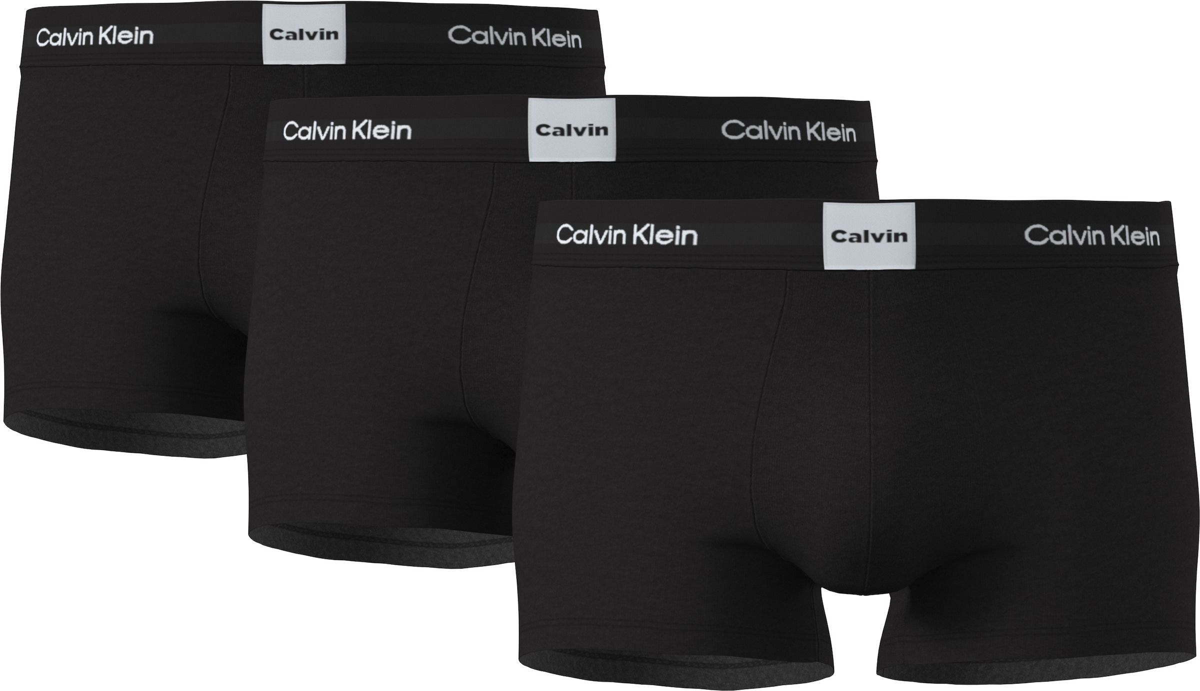 Herren Trunk "LOW RISE TRUNK 3PK", CALVIN KLEIN UNDERWEAR, Gr. Sschwarz, Jersey, Obermaterial: 95% Baumwolle, 5% Elasthan, unifarben, Unterhosen, Mit