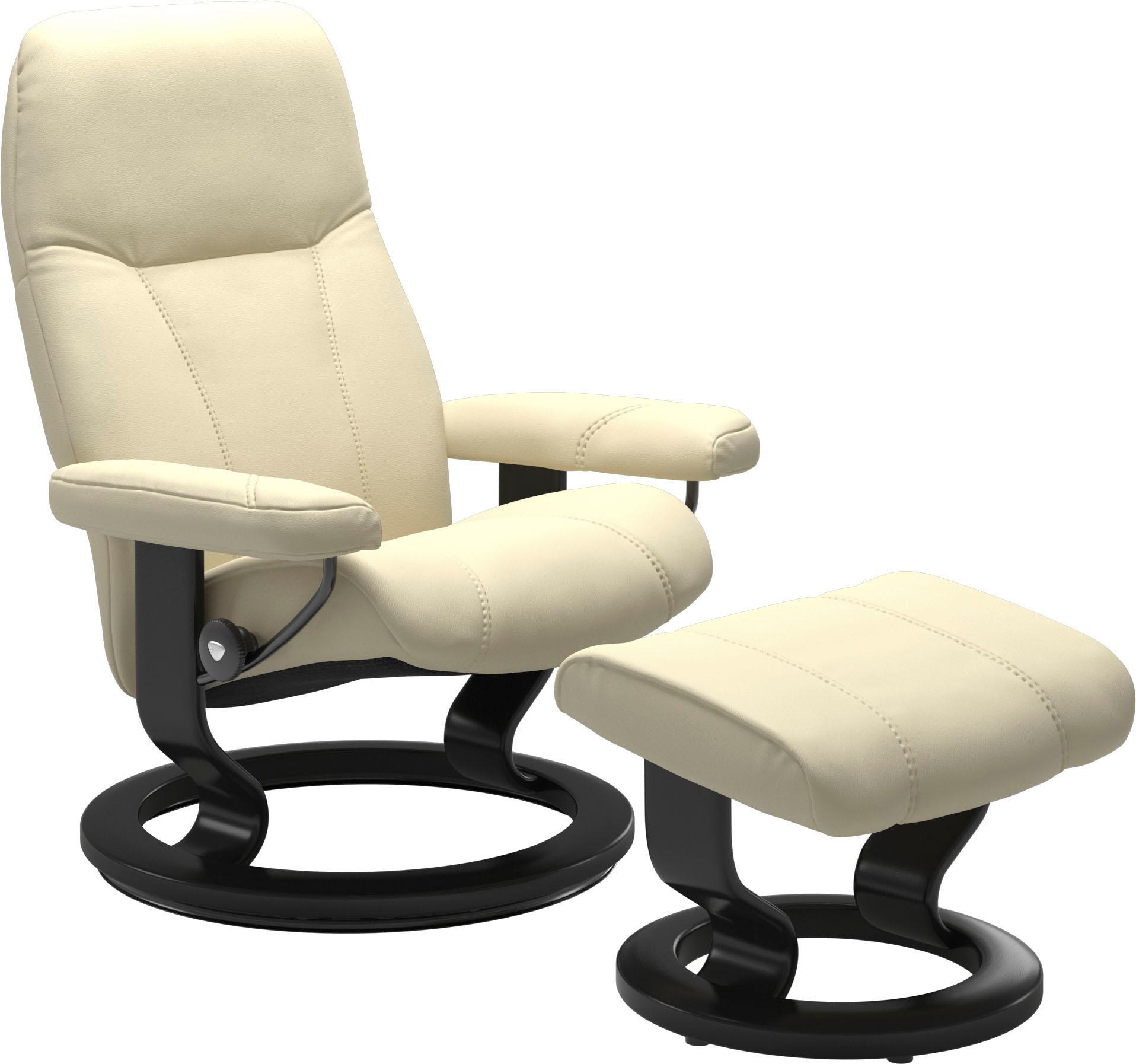 Stressless Relaxsessel "Consul" Set, Relaxsessel mit Hocker, mit Hocker, mit Classic Base, Größe S, Gestell Schwarz
