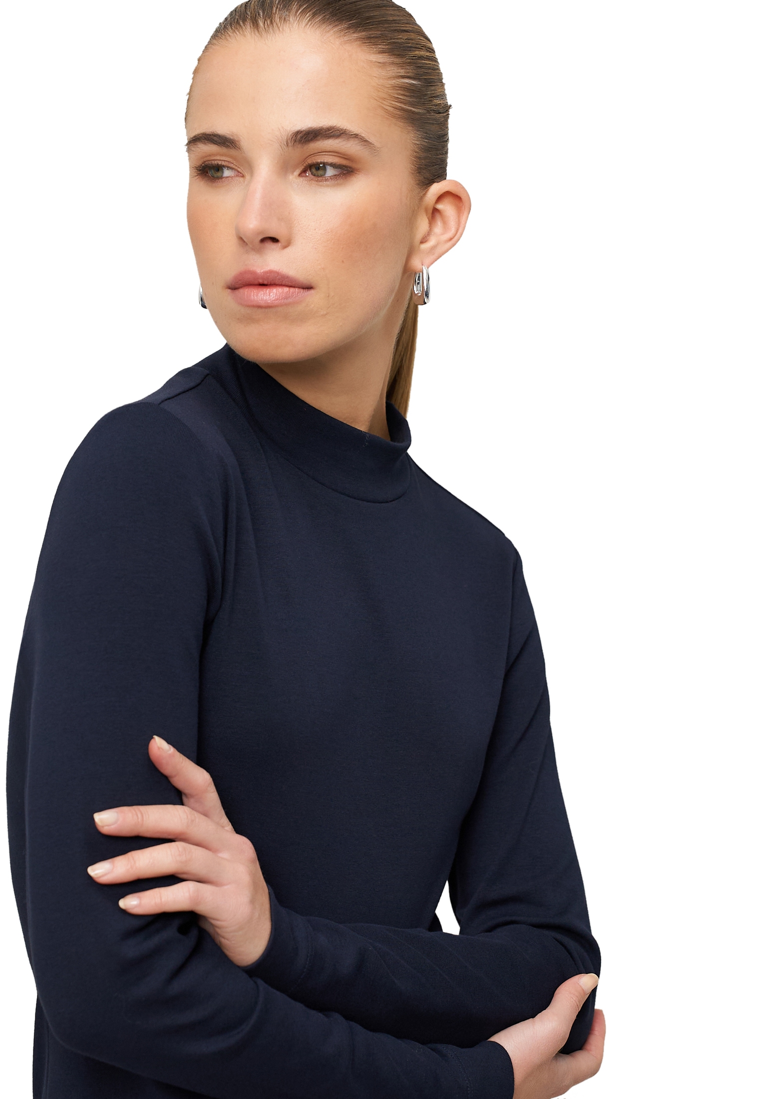 Zero Kurzarmshirt »Damen mit Stehkragen« 1 tlg. Plain/ohne Details