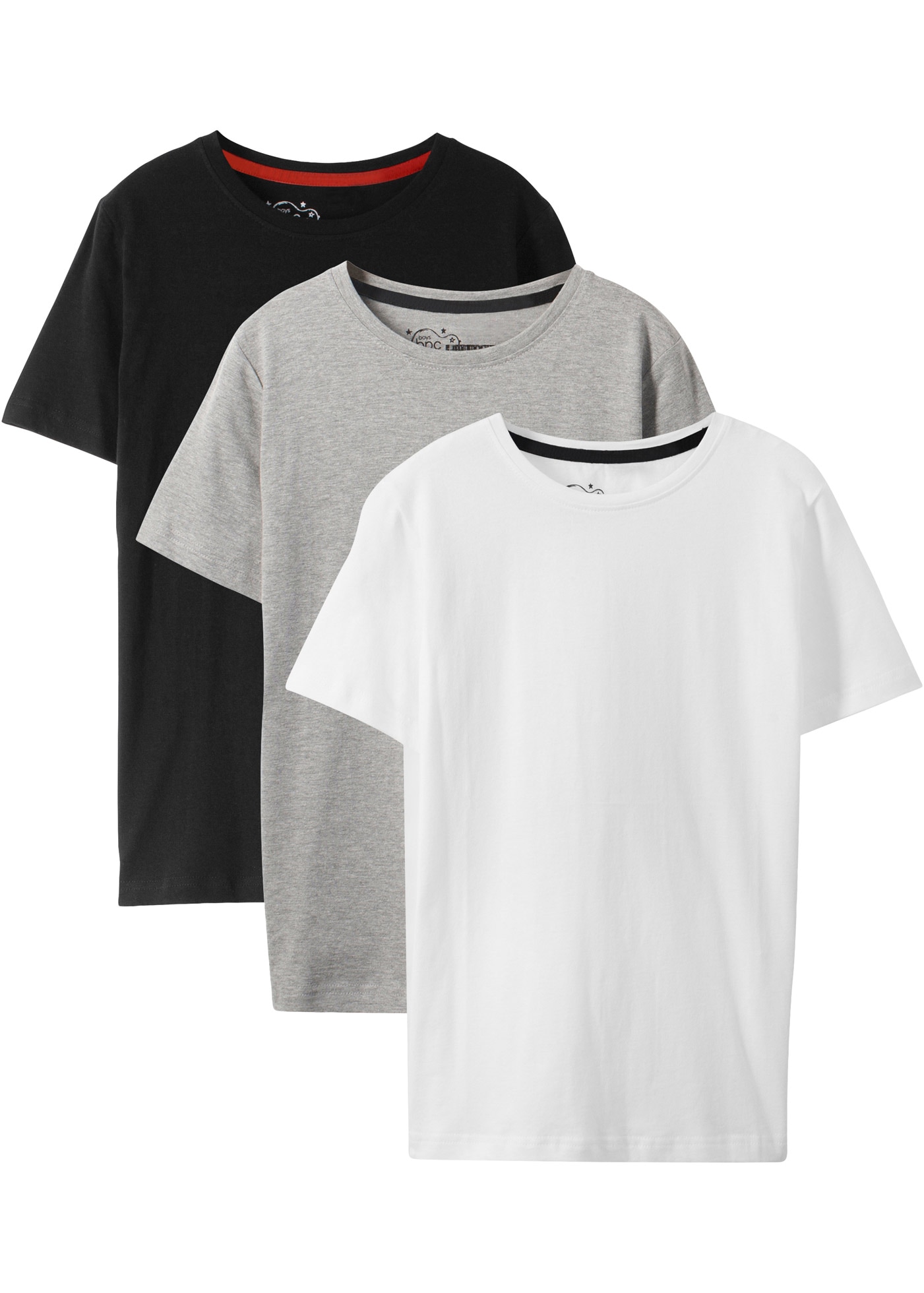 bonprix T-Shirt »T-Shirt mit Baumwolle (3er Pack)« Packung, 3, 3 Stk. T-Shirt mit Baumwolle (3er Pack)