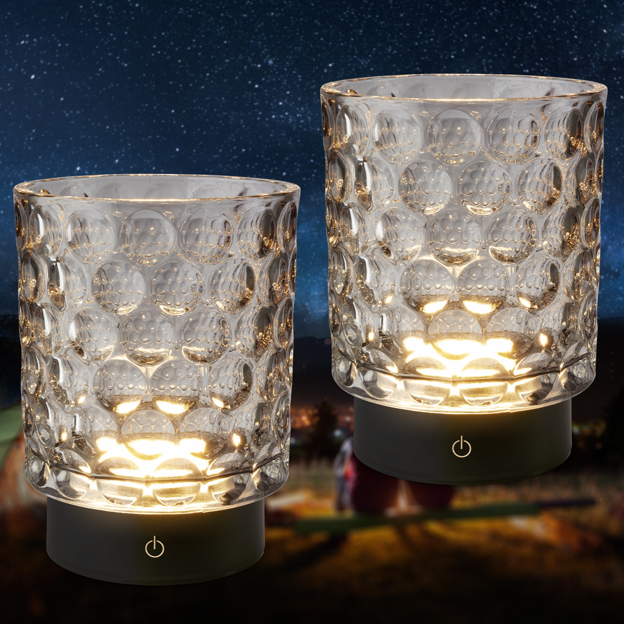 Briloner Leuchten LED Außen-Tischleuchte »SUNORA« LED-Board 2 Stk. Warmweiß kabellos 15 x 11 cm Grau 2W Wohnzimmer Flur Outdoor Aussen 2er-Set
