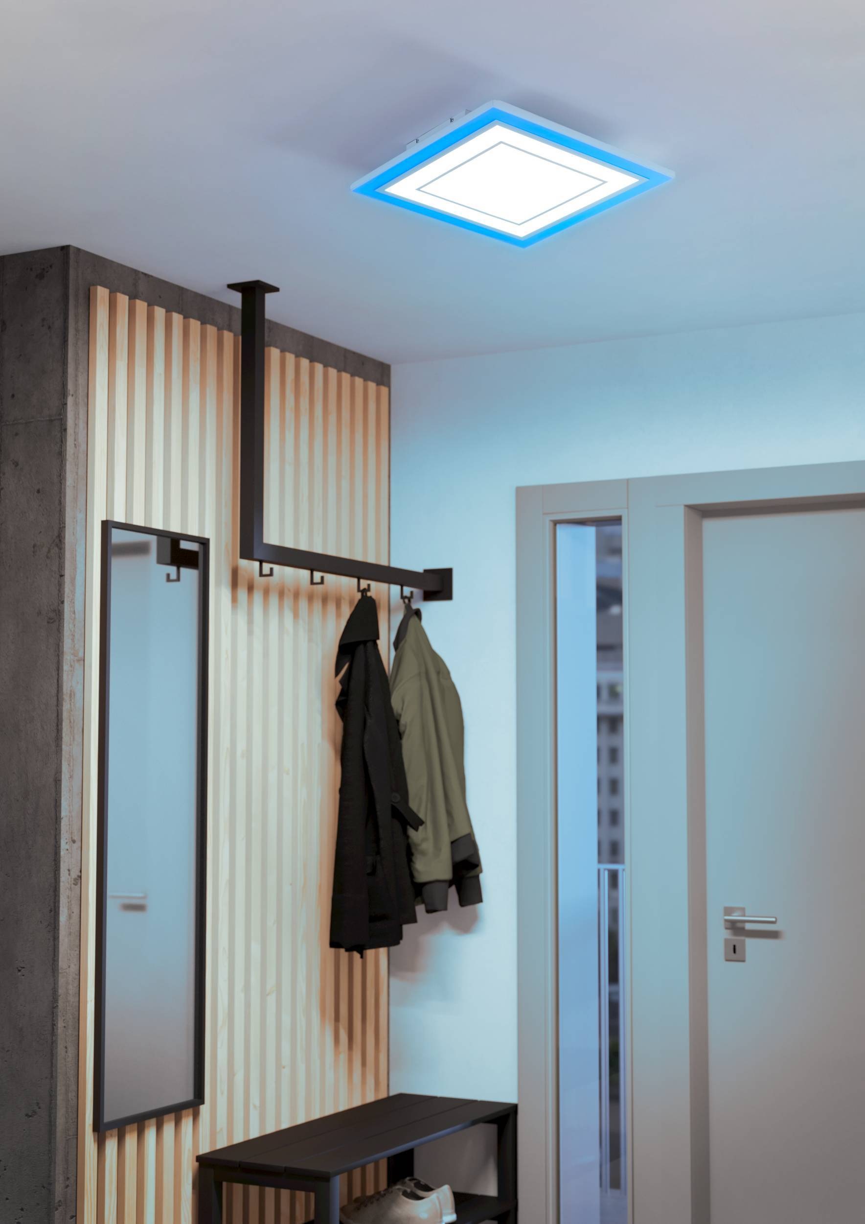 EGLO Deckenleuchte »Albarca Deckenlampe rahmenlos, inkl. Fernbedienung, Deckenleuchte« LED-Modul 1 Stk. Kaltweiß | RGB Wand-/Deckenleuchte - L58,8 x B58,8 x H6,9 cm - weiß - 29W inkl.