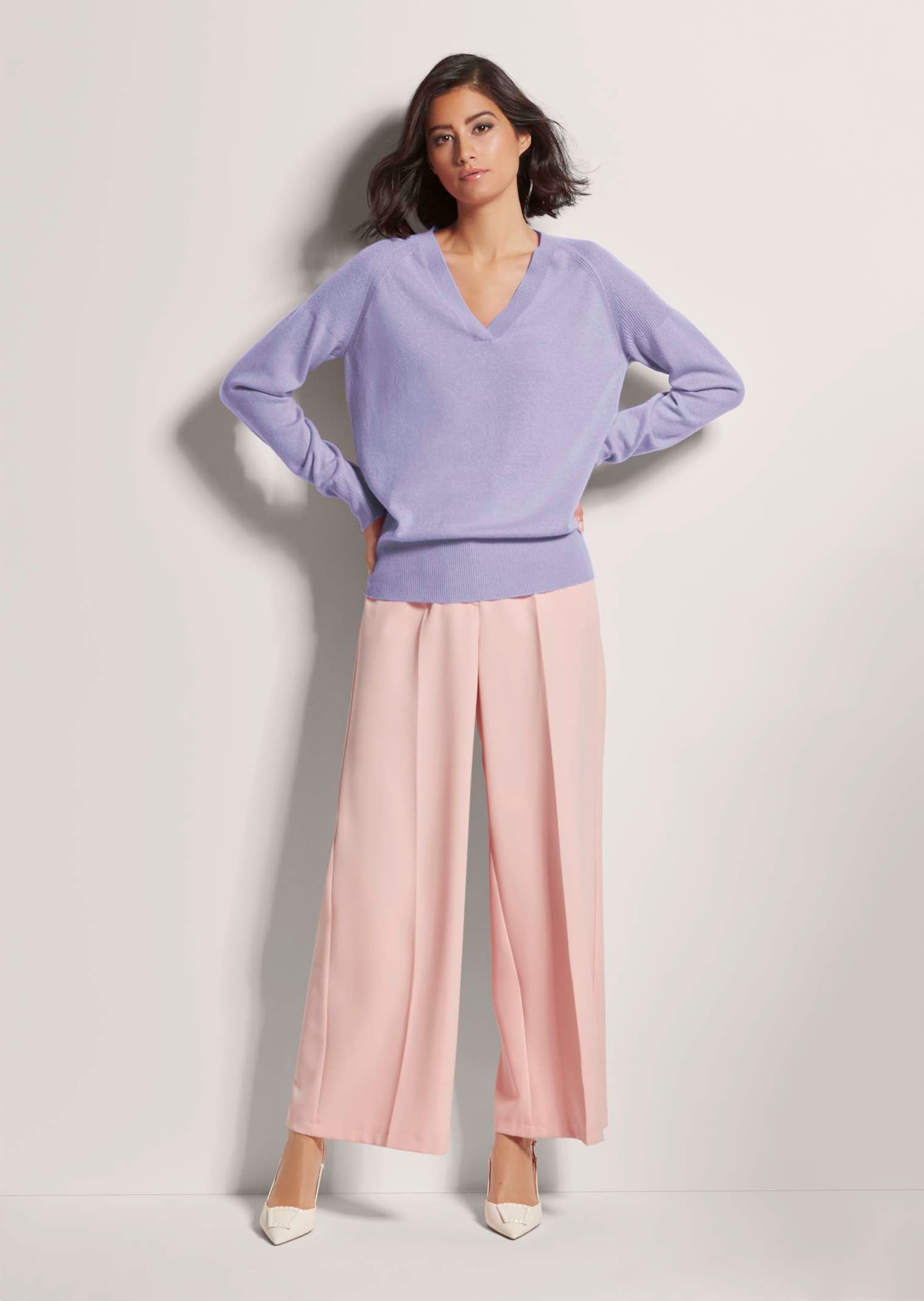 MADELEINE Longpullover "Pullover Kaschmirpullover mit V-Ausschnitt" Edles M günstig online kaufen