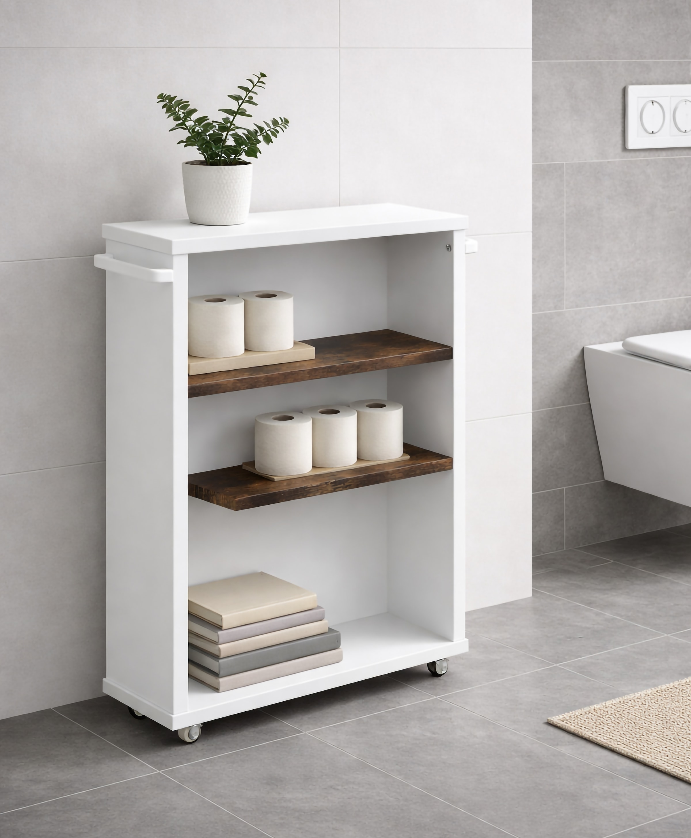 VCM Midischrank »Holz Badschrank Nischenregal Nilari 61 x 20 x 45« 1 Stk. tlg.