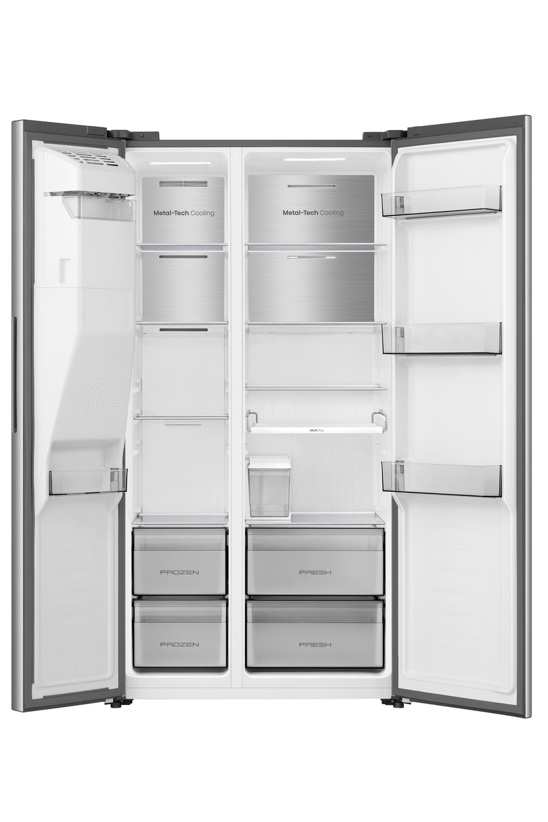 Hisense Side-by-Side »MS91528IC« 178,6 cm hoch 91,1 cm breit mit Wasser-/Eisspender, kein Festwasseranschluss dank Tank