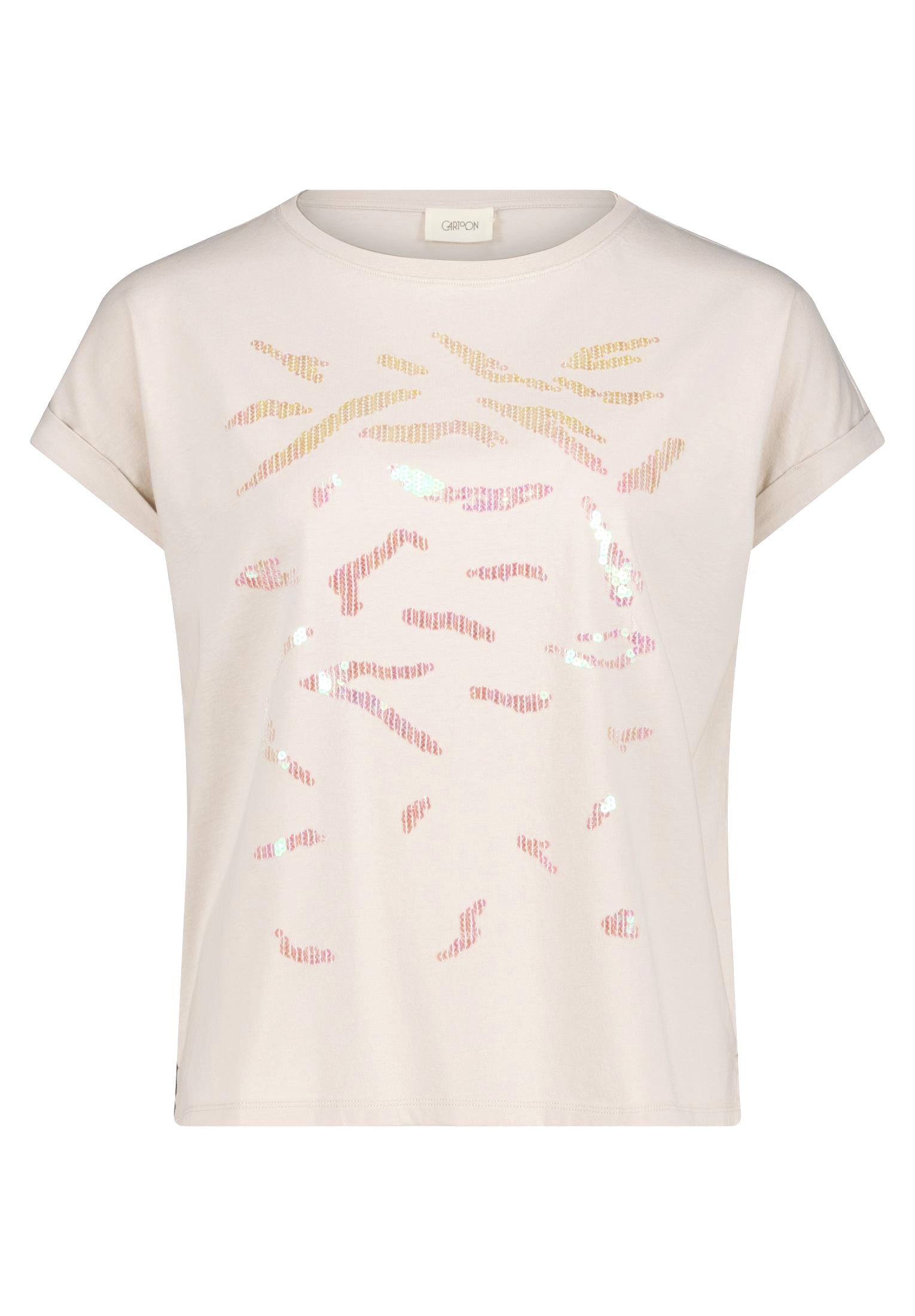 Cartoon Kurzarmshirt »Damen mit Ärmelaufschlag« 1
