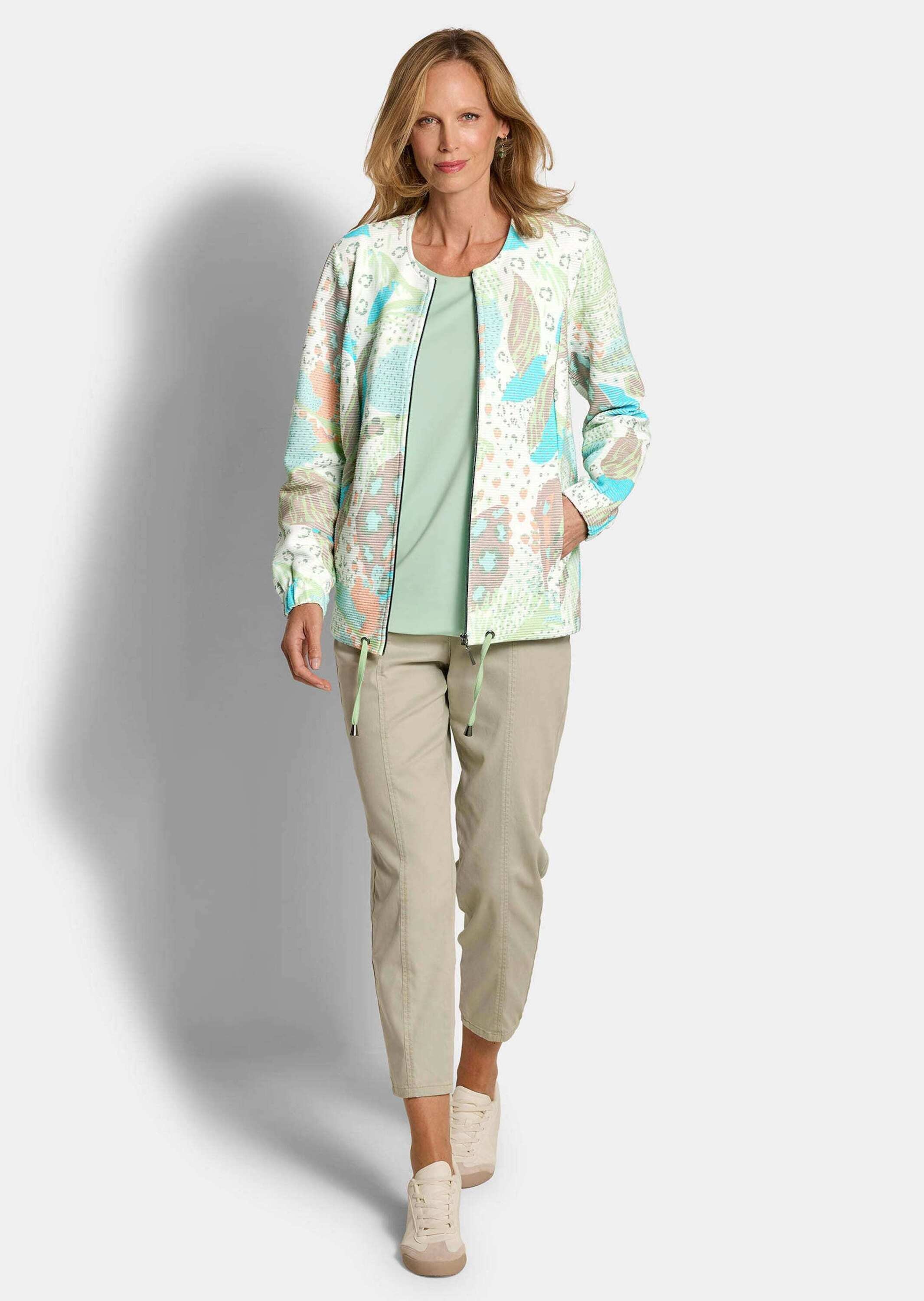 GOLDNER Kurzjacke "Kurzgröße Printjacke mit Ottomanstruktur" Tunnelzug am S günstig online kaufen