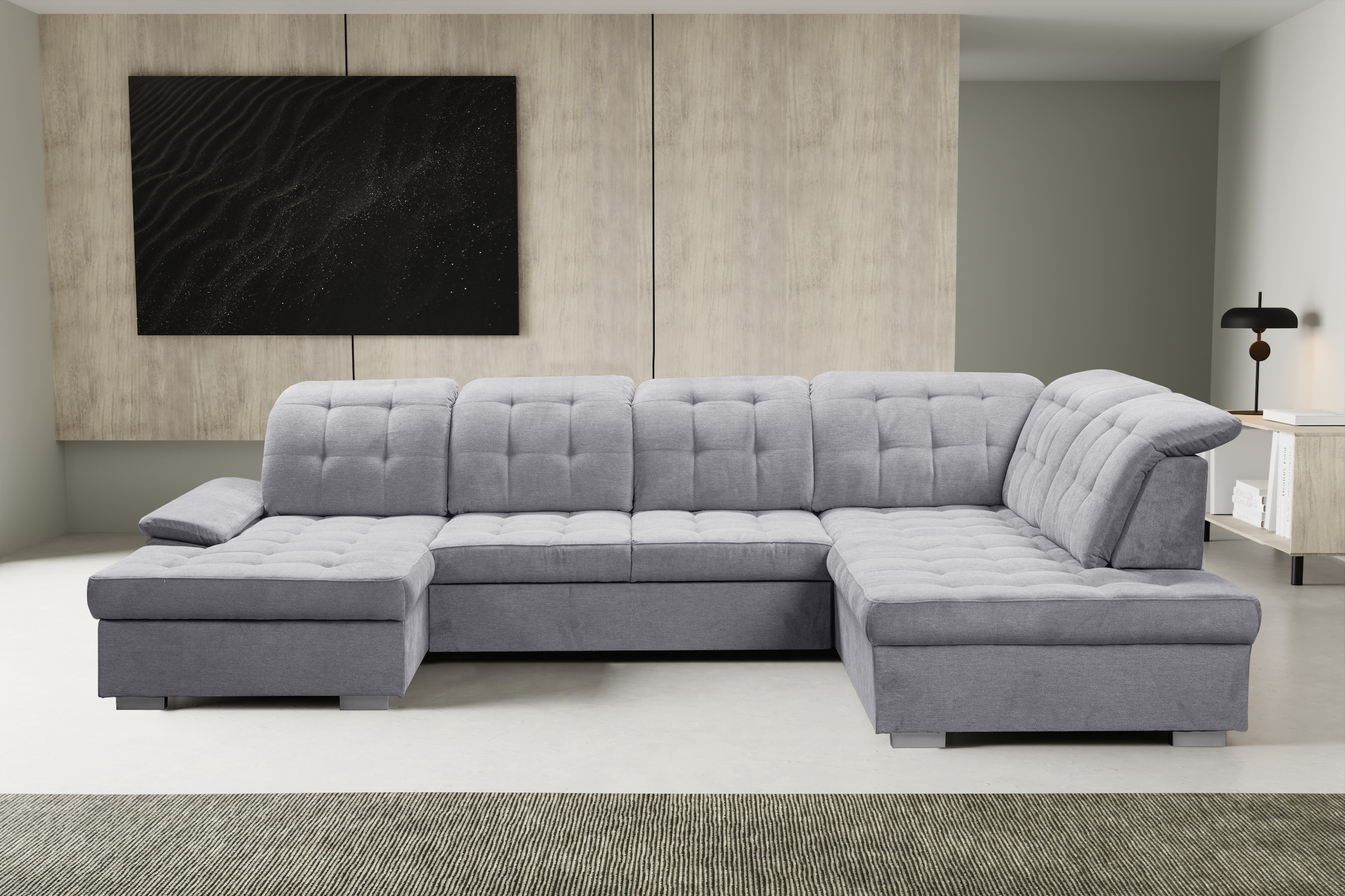 WERK2 Wohnlandschaft "Kordula-New U-Form", Sofa in U-Form mit Schlaffunktio günstig online kaufen