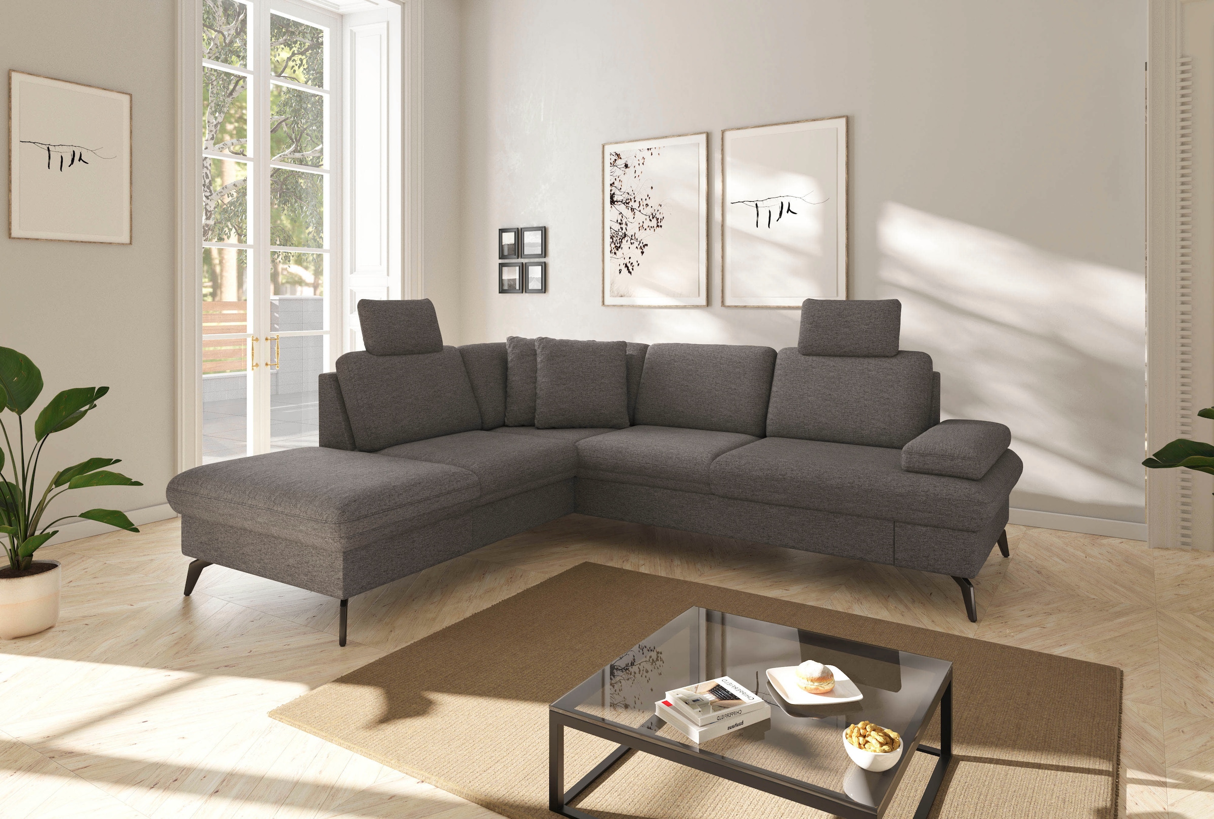 sit&more Ecksofa "Morris Jubi L-Form", inkl. Armteilfunktion und 1 Zierkiss günstig online kaufen