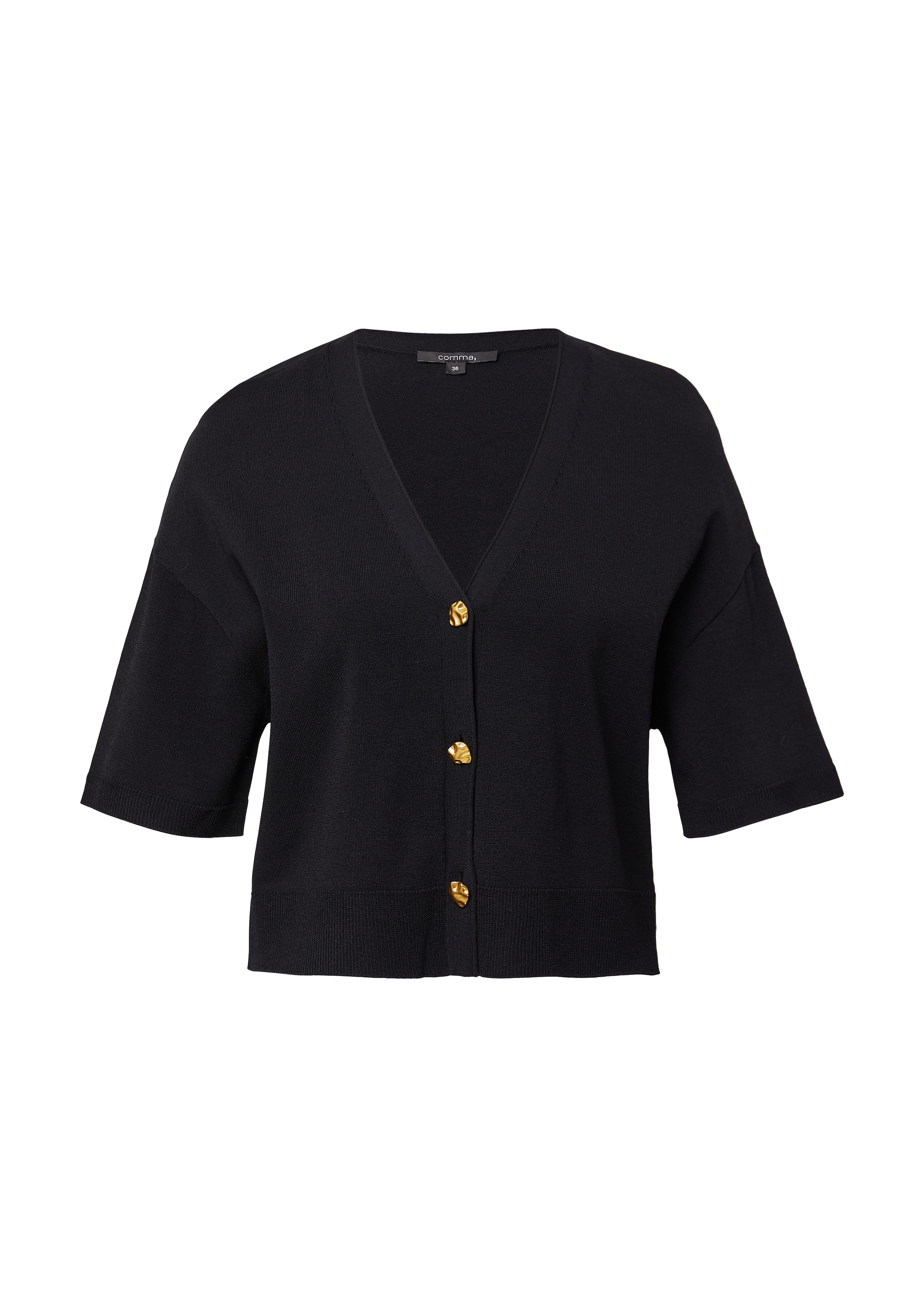 Comma Cardigan mit V-Ausschnitt und goldenen Knöpfen