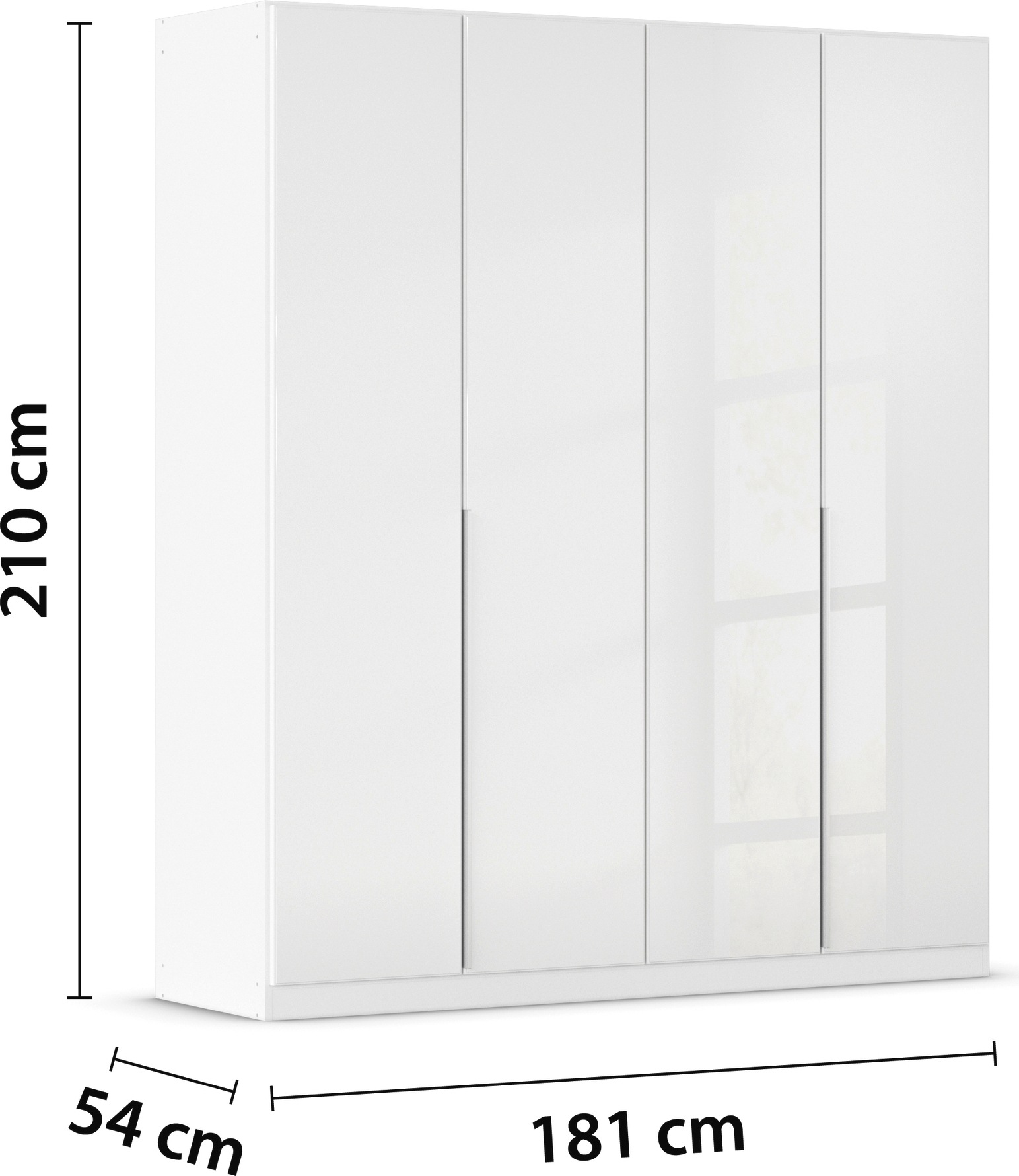 rauch Drehtürenschrank »Kleiderschrank Kleiderschränke Schrank Garderobe AGORDO mit Glasfront«, (in zwei Griff-Farben), durchdachte Innenausstattung, in 6 Breiten und 2 Höhen MADE IN GERMANY