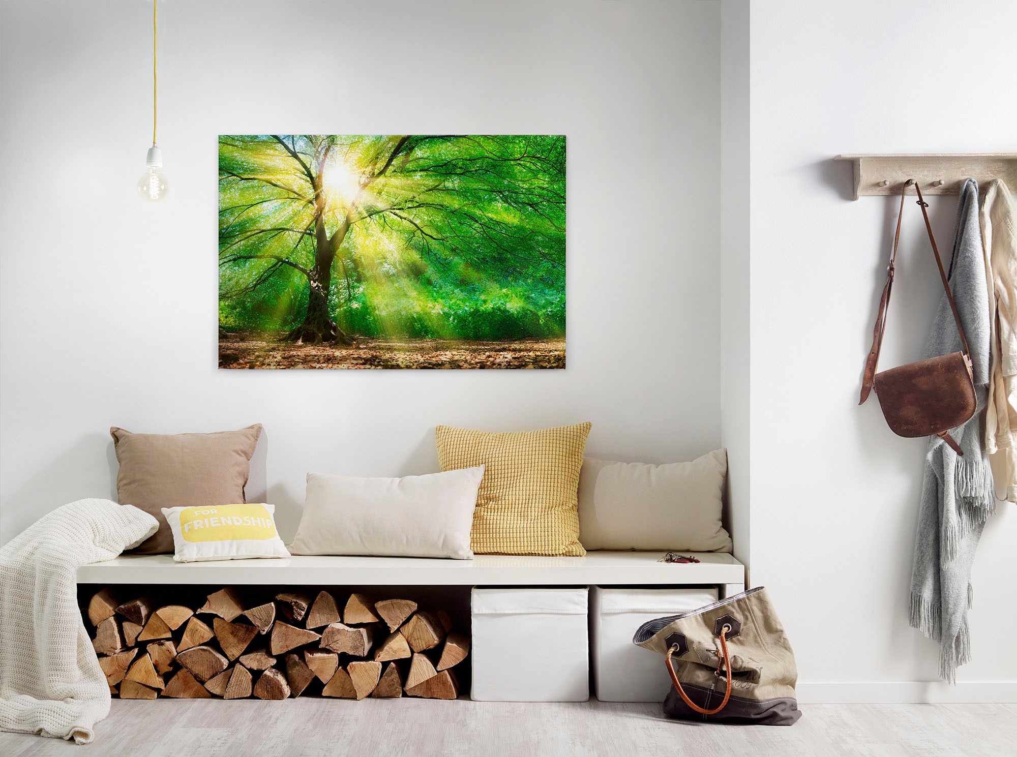 Black Friday A.S. Création Leinwandbild »Forest Light«, Kunst Wald ...