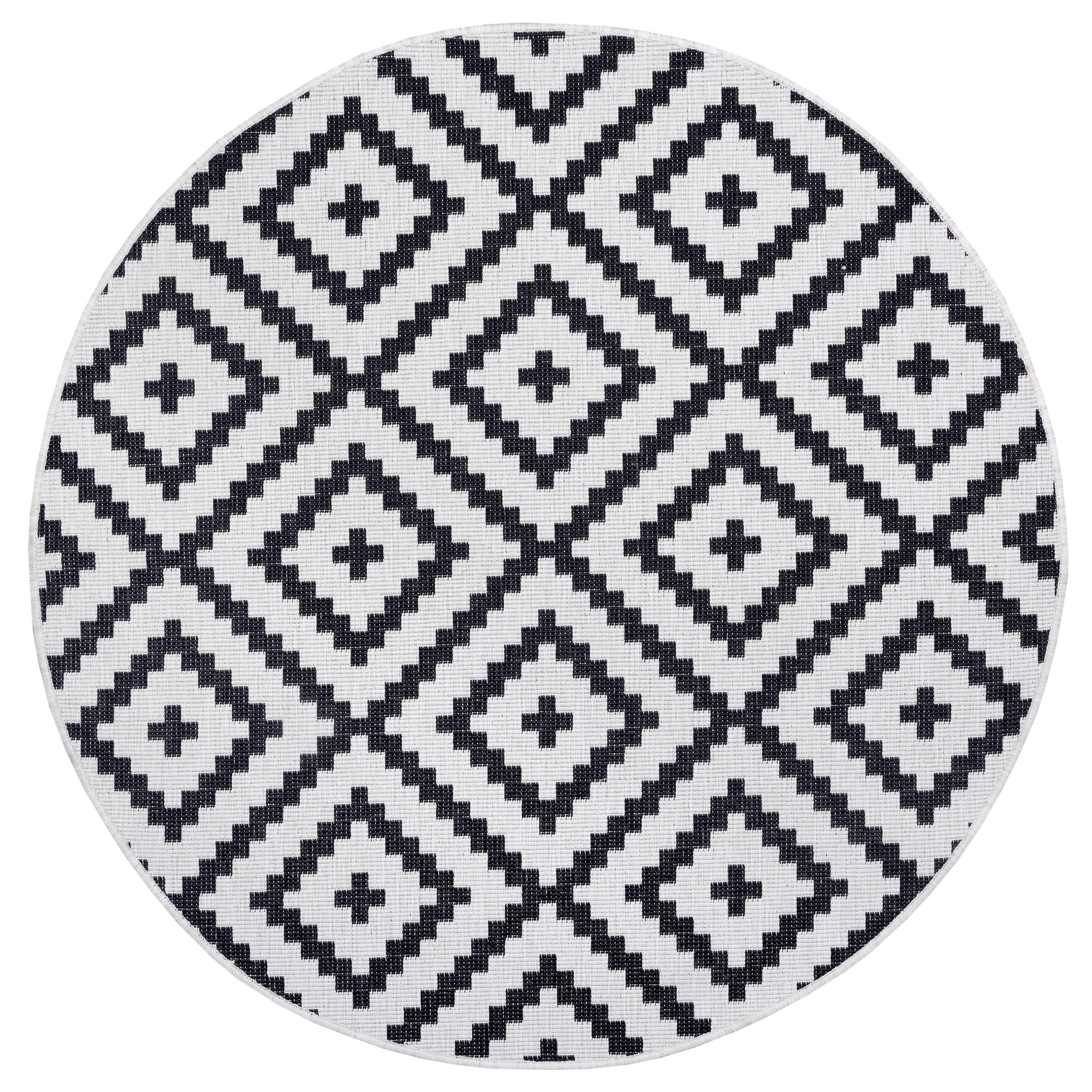 my home Teppich »Ronda Wendeteppich«, rund, 5 mm Höhe, Sisal-Optik, Flachgewebe, In- und Outdoor, geometrisches Boho Design