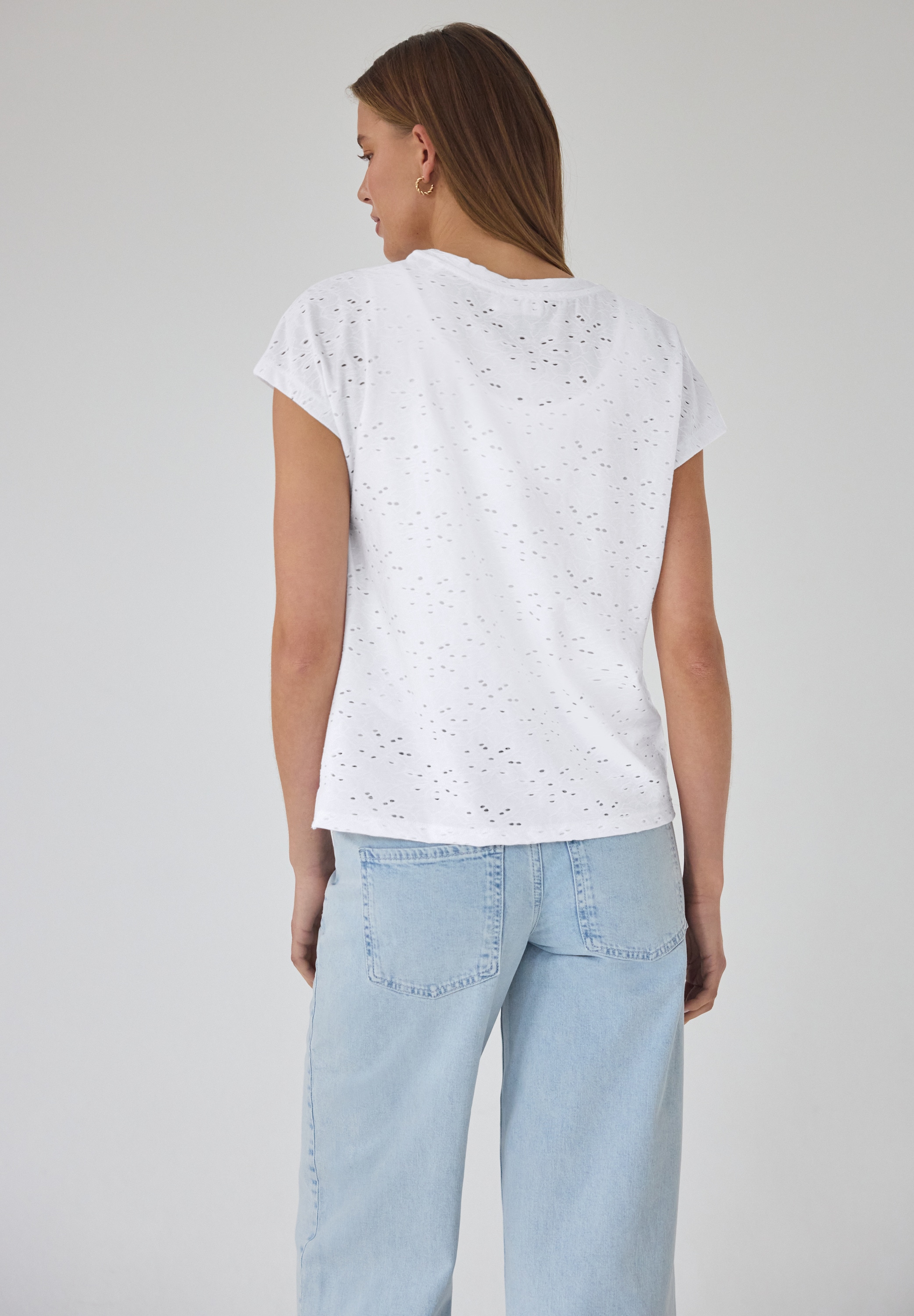 STREET ONE STUDIO Rundhalsshirt in Unifarbe