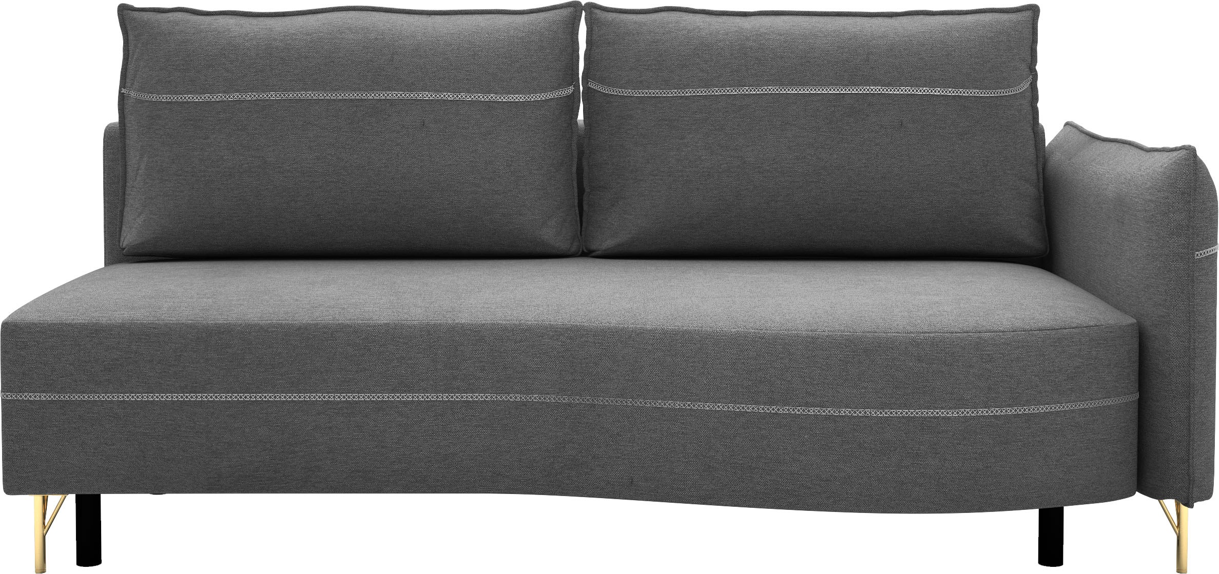 exxpo - sofa fashion Loungesofa »mit toller Kontrastnaht, Solitärmöbel, bequem, schmale Armlehne«, Schlafsofa mit Bettfunktion und Bettkasten, komfortabler Federkern