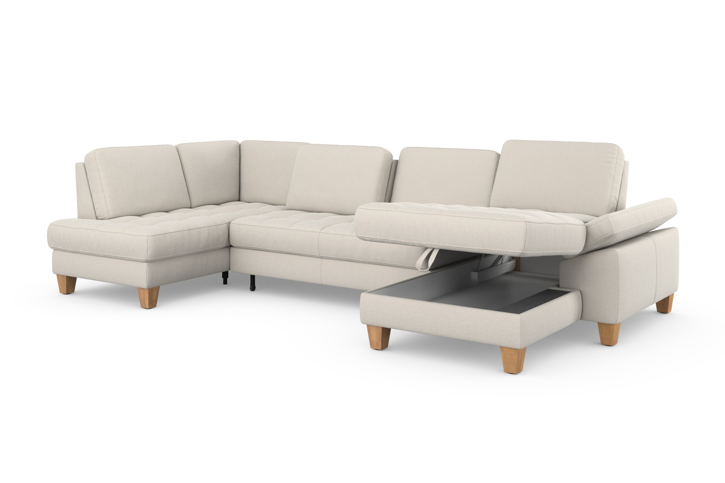 sit&more Wohnlandschaft »Westham U-Form«, wahlweise mit Bettfunktion, Bettkasten, Sitztiefenverstellung