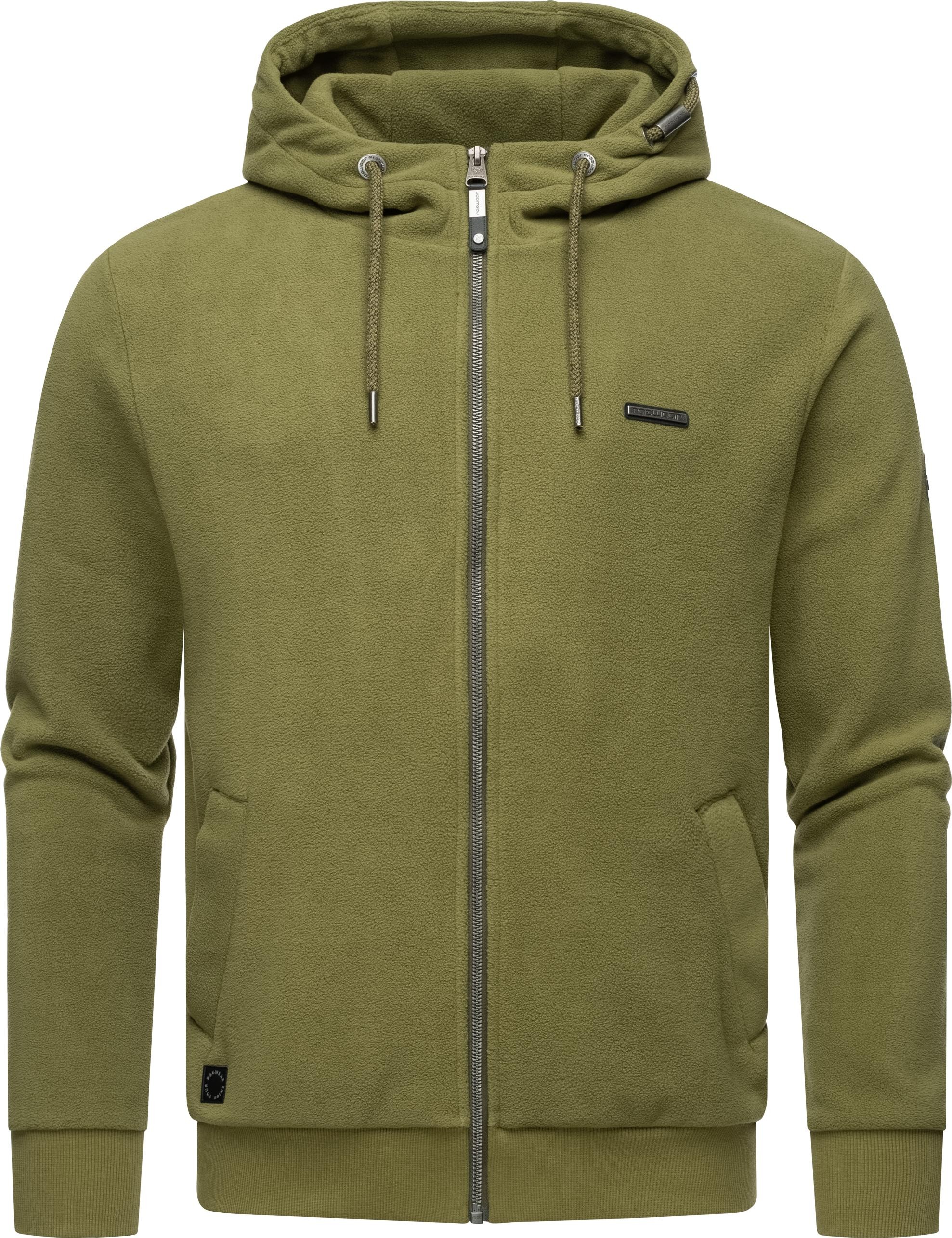 Ragwear Kapuzensweatjacke »Natte Zip Fleece«, Herren leichte basic Fleecejacke mit Kapuze