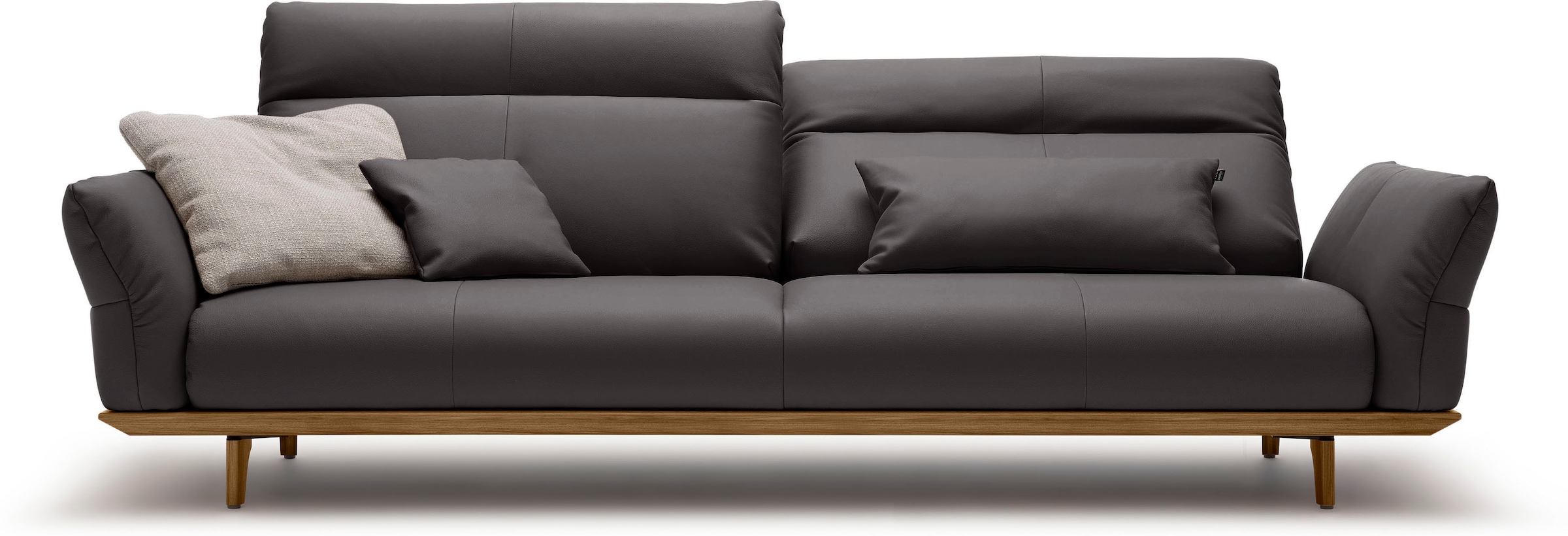 Creation BY ROLF BENZ 4-Sitzer "CR.460 mit verstellbarer Rückenlehne, Designsofa, bequem" Sockel in Nussbaum, Füße Nussbaum, Breite 248 cm
