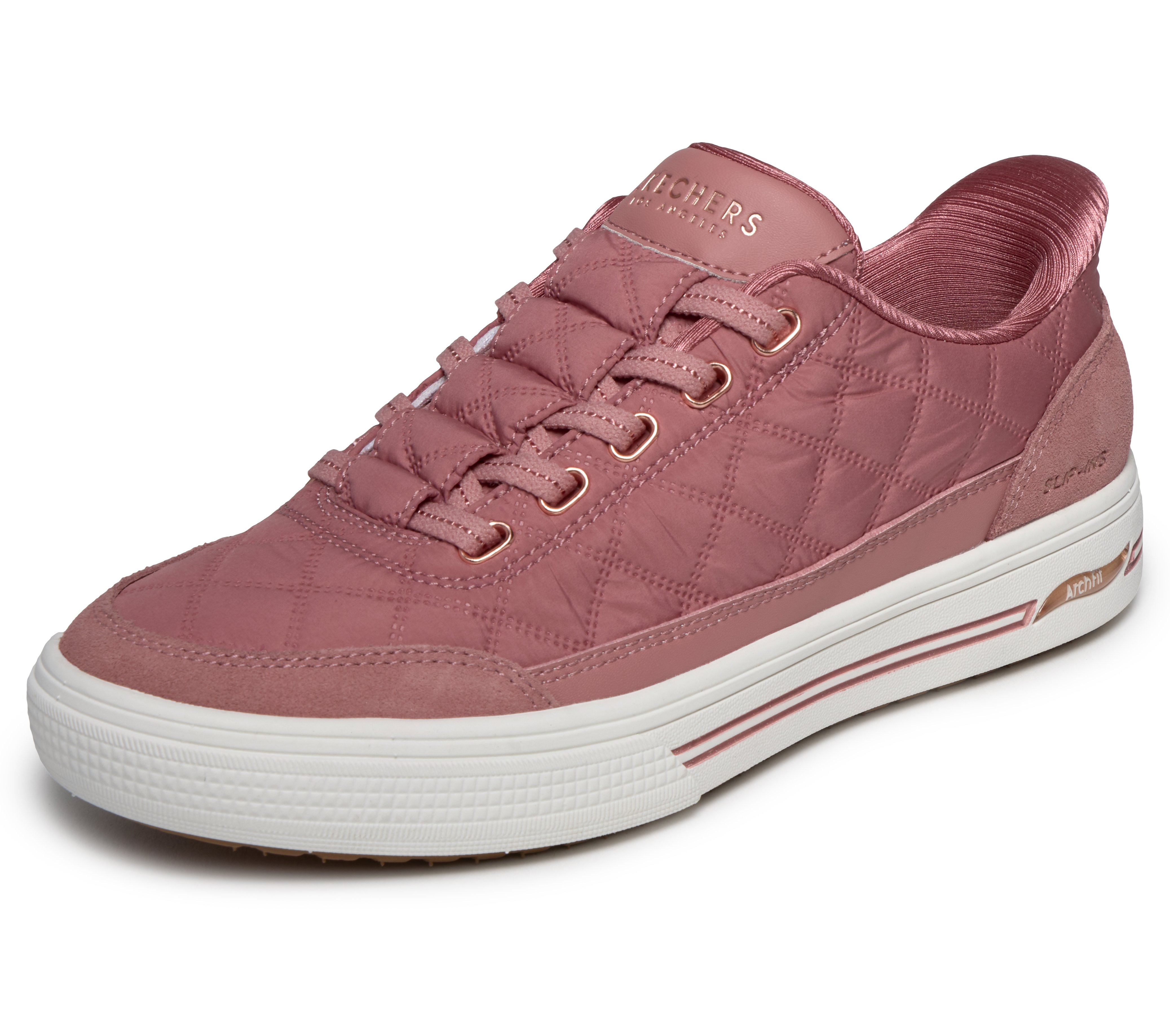 Skechers Slip-On Sneaker "ARCH FIT ARCADE-CUDDLE STEPS" Slipper, Schlupfschuh, Freizeitsneaker mit elastischen Schnürsenkeln