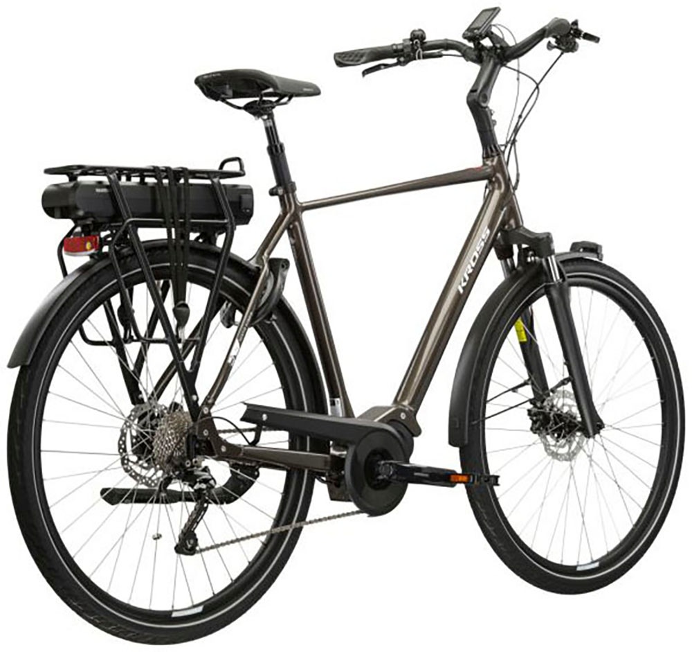 Kross E-Bike »E-Citybike Sentio Hybrid 3.0 28 Zoll braun«, 7 Gang, Shimano, DEORE T6000, Mittelmotor 250 W