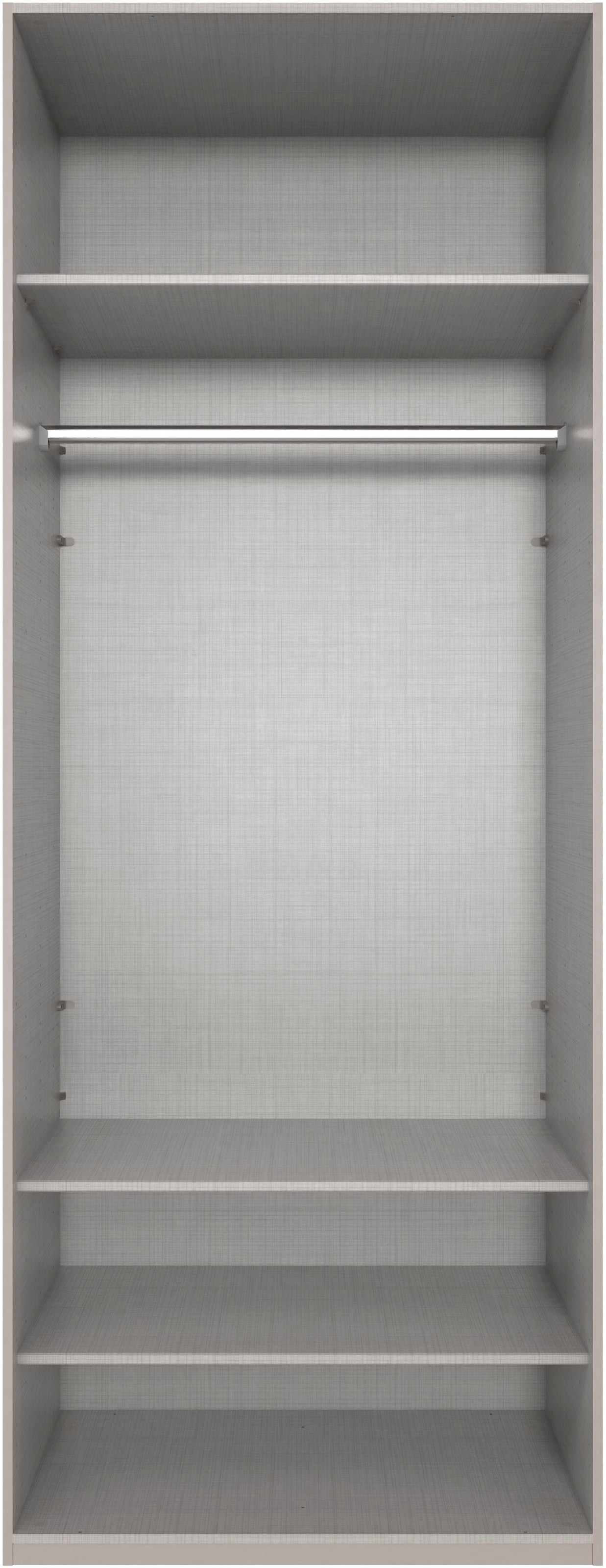Wimex Kleiderschrank »Mugano,in 8 Breiten,3 Höhen,2 Tiefen, viele Farben, Made in Germany«, (in Basic oder Premium Ausstattung mit 2 weiteren Einlegeböden), mit langen oder kurzen Griffen aus Metall, mit oder ohne Spiegel