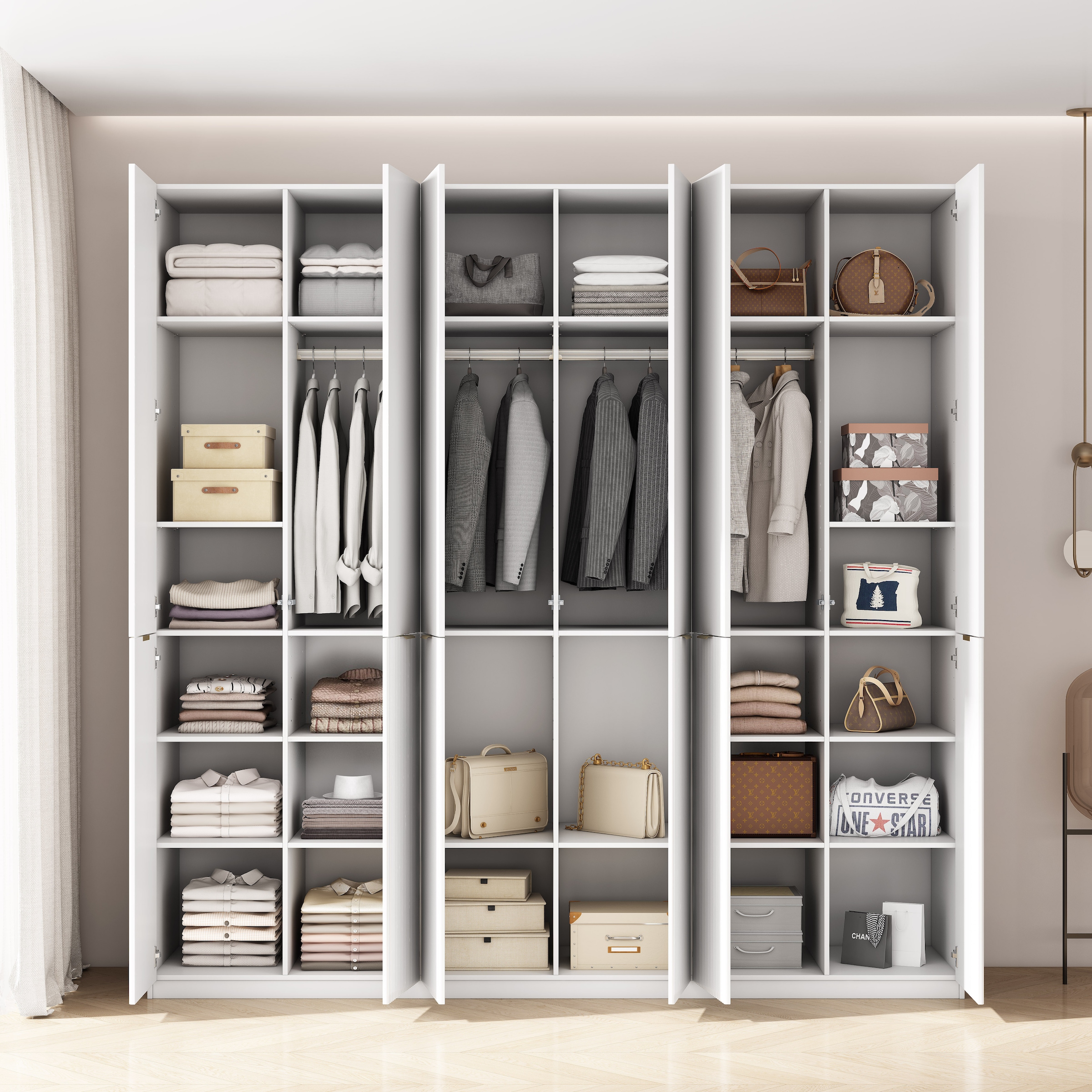 OTTO home Kleiderschrank »Jorella Schlafzimmerschrank Garderobe mit Softclose Türen« eleganter Schlafzimmerschrank Rillendesign Trend Breite 241cm