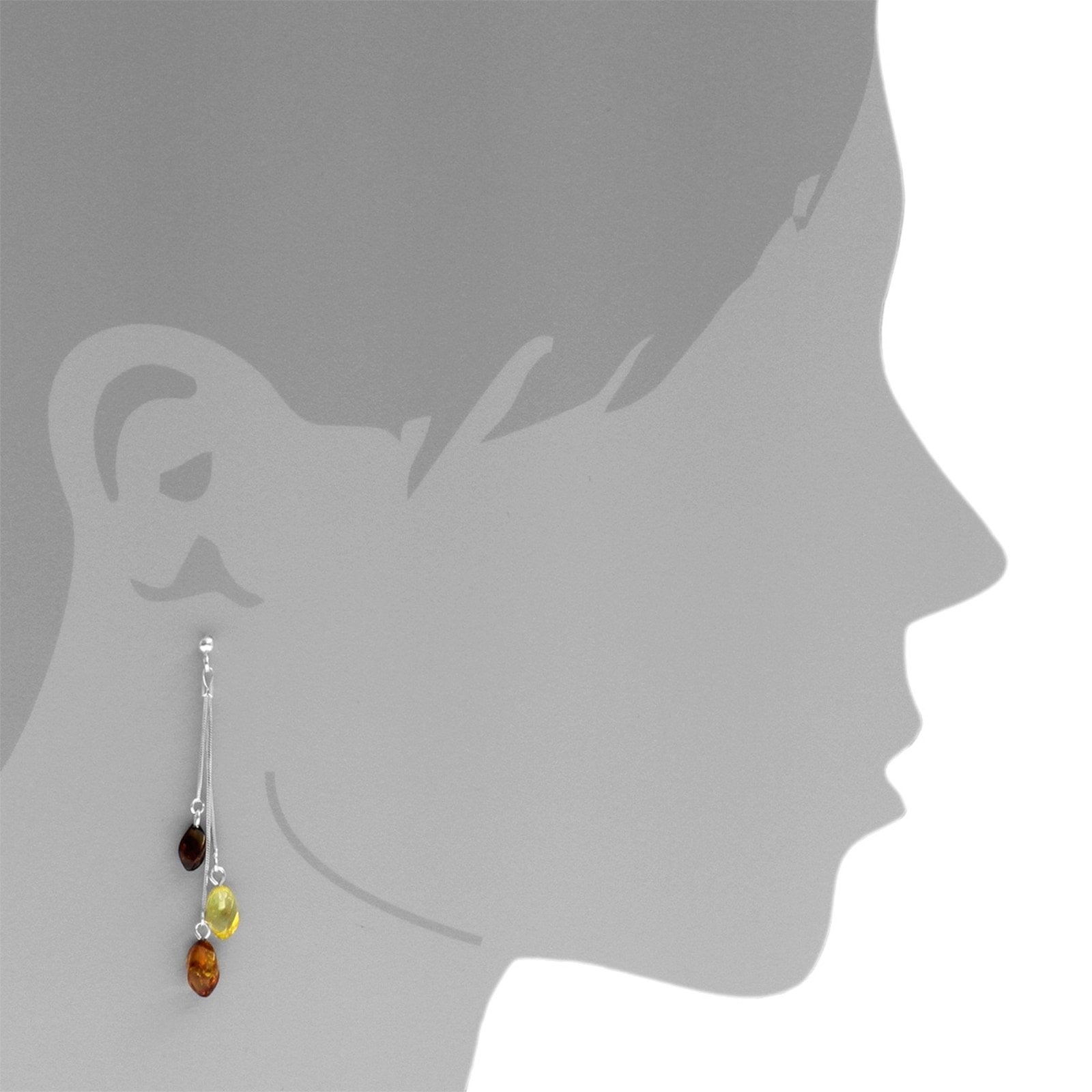 OSTSEE-SCHMUCK Paar Ohrhänger »- Rosalie - Silber 925/000 - Bernstein«