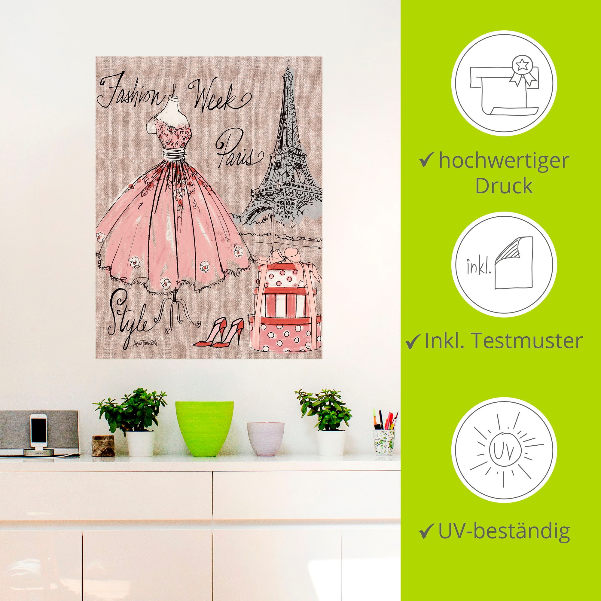 Artland Wandbild »Fashion Week III«, Mode, (1 St.), als Leinwandbild, Poster, Wandaufkleber in verschied. Größen