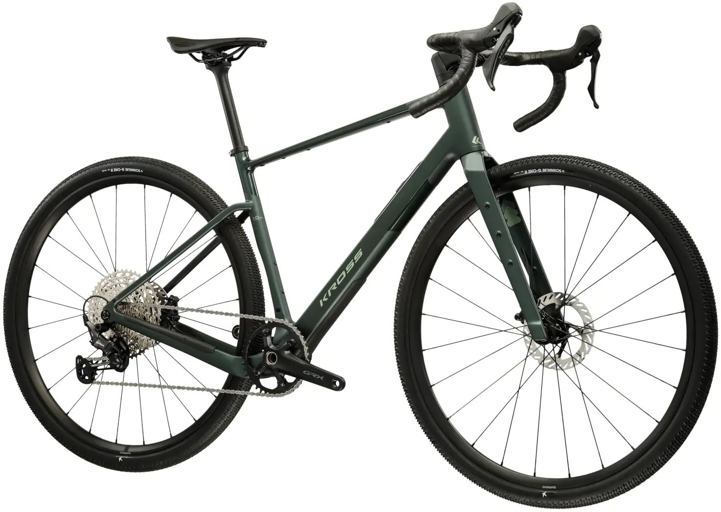 Kross Gravelbike »KROSS Gravelbike Carbon Esker ADV 1.0 28" grün 12 Gänge 2026« 12 Gang Shimano GRX RX822 Schaltwerk Kettenschaltung Rahmen aus Carbon