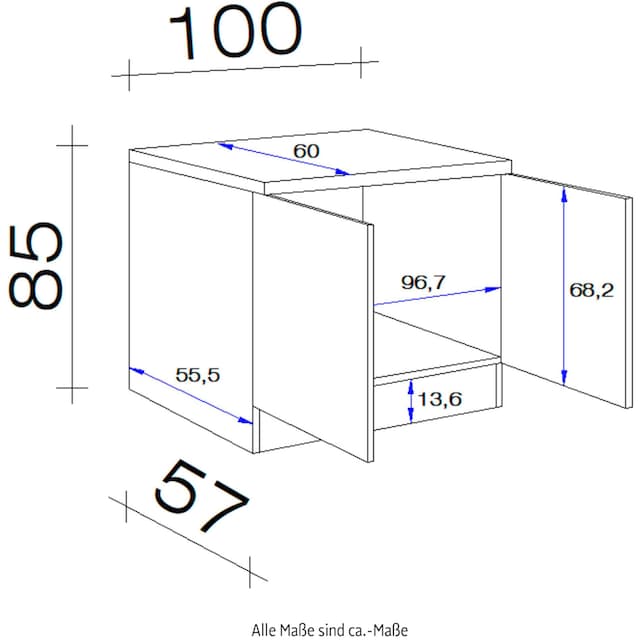 Flex-Well Spülenschrank »Lucca«, (B x H x T) 100 x 85 x 60 cm, inkl.  Einbauspüle kaufen | BAUR