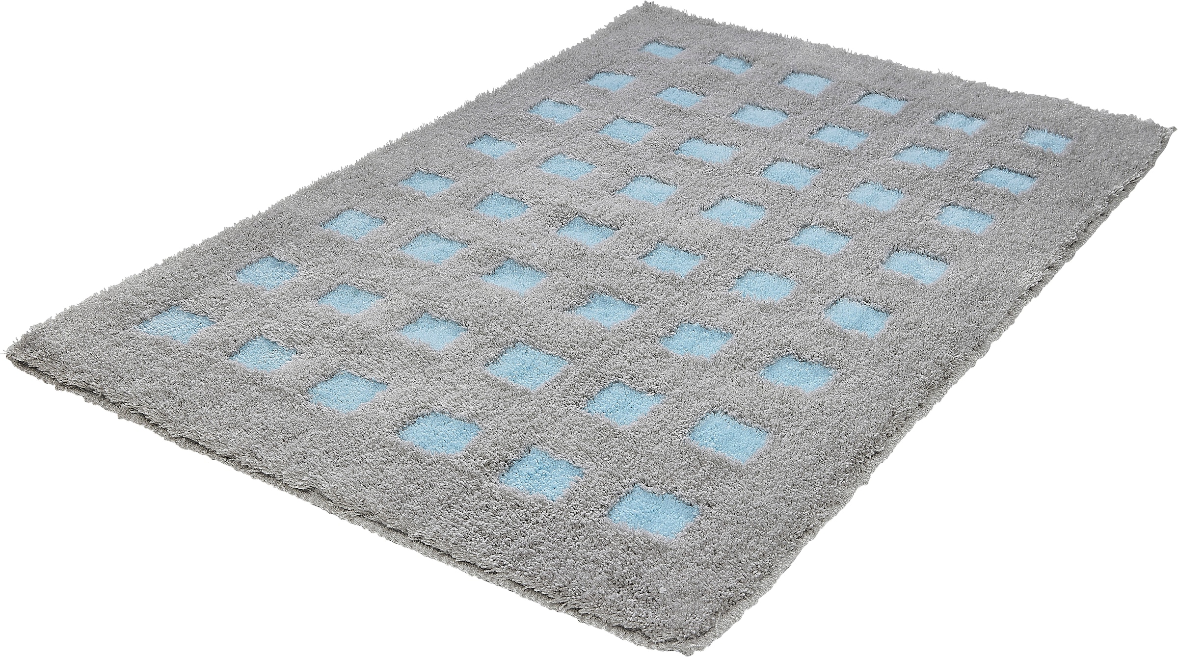 Kleine Wolke "Boxes, Badvorleger, Badezimmer Teppich" Höhe 20 mm rutschhemmend beschichtet fußbodenheizungsgeeignet Badteppich, modernes Design, Hoch/Tief Effekt