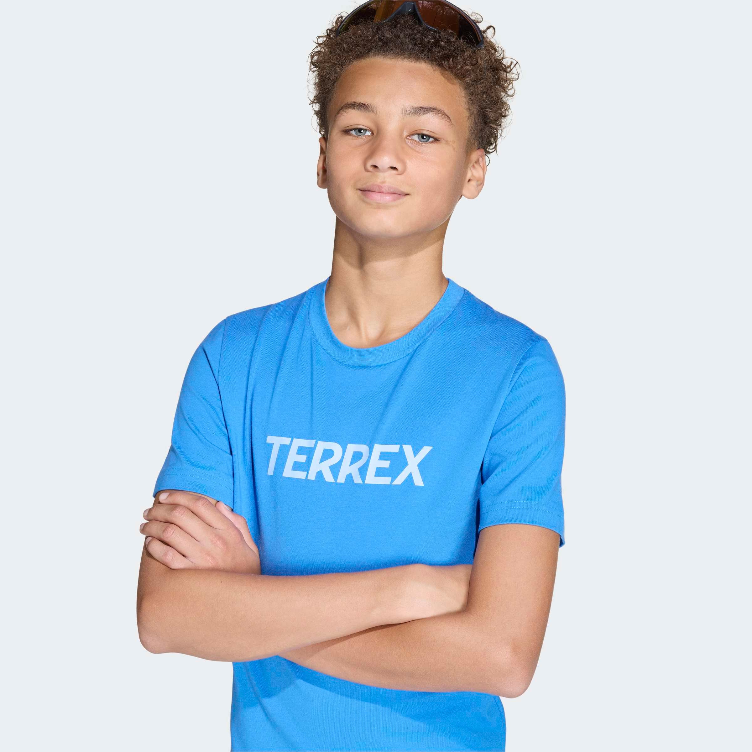 adidas TERREX Funktionsshirt »KIDS MULTI LOGO« für Kinder, mit Rundhalsausschnitt, ohne Verschluss, aus Baumwolle