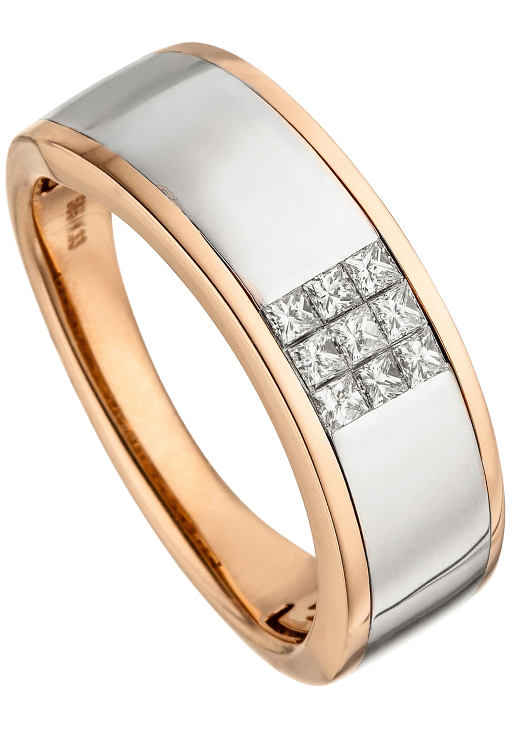 JOBO Fingerring bicolor Diamanten«, bestellen | 585 9 BAUR »Ring mit Roségold
