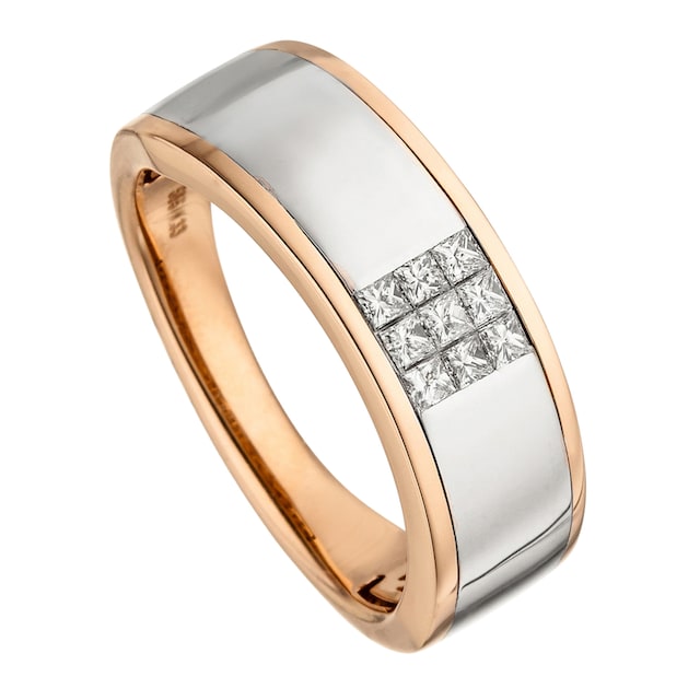 JOBO Fingerring »Ring mit 9 Diamanten«, 585 Roségold bicolor bestellen |  BAUR