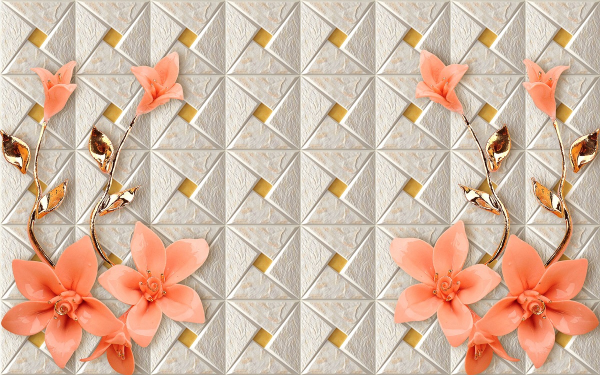 Papermoon Fototapete »Muster mit Blumen«