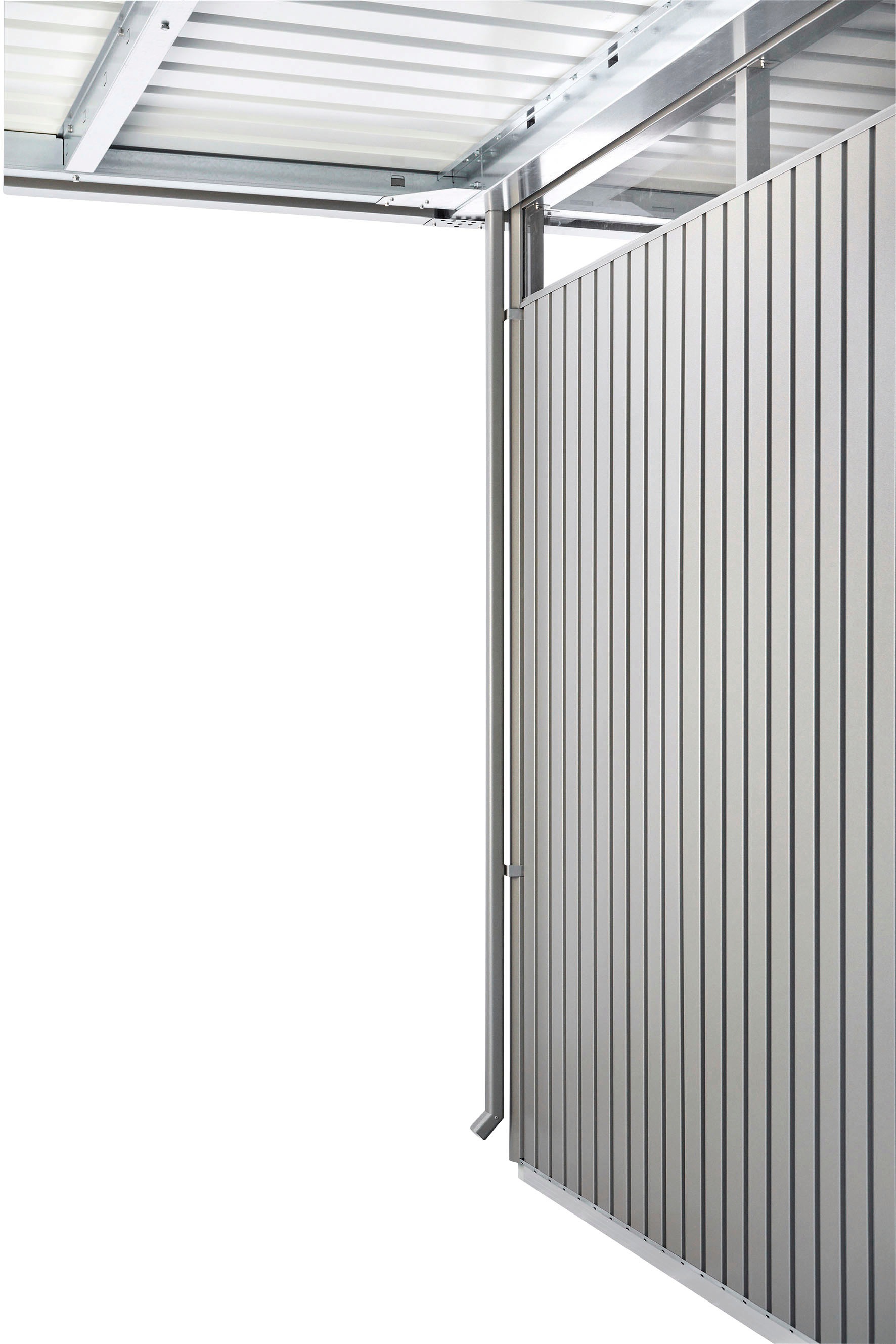 Biohort Regenfallrohr, (Set, 2 tlg.), für Gerätehaus HighLine, aus feuerverzinktem Stahl
