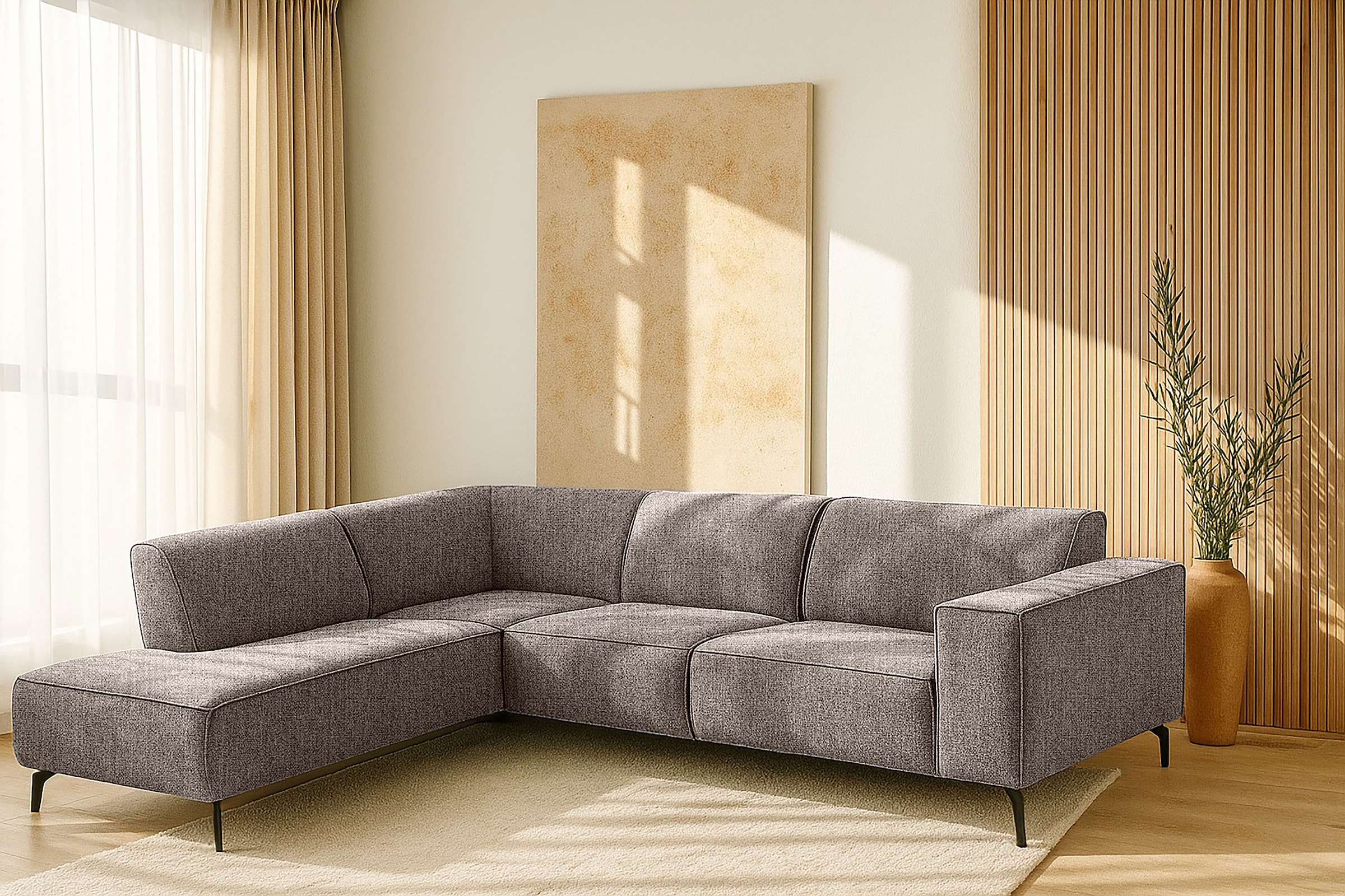 Places of Style Ecksofa "Lorcan, Breite 275 cm, weiches Sitzgefühl", mit sc günstig online kaufen