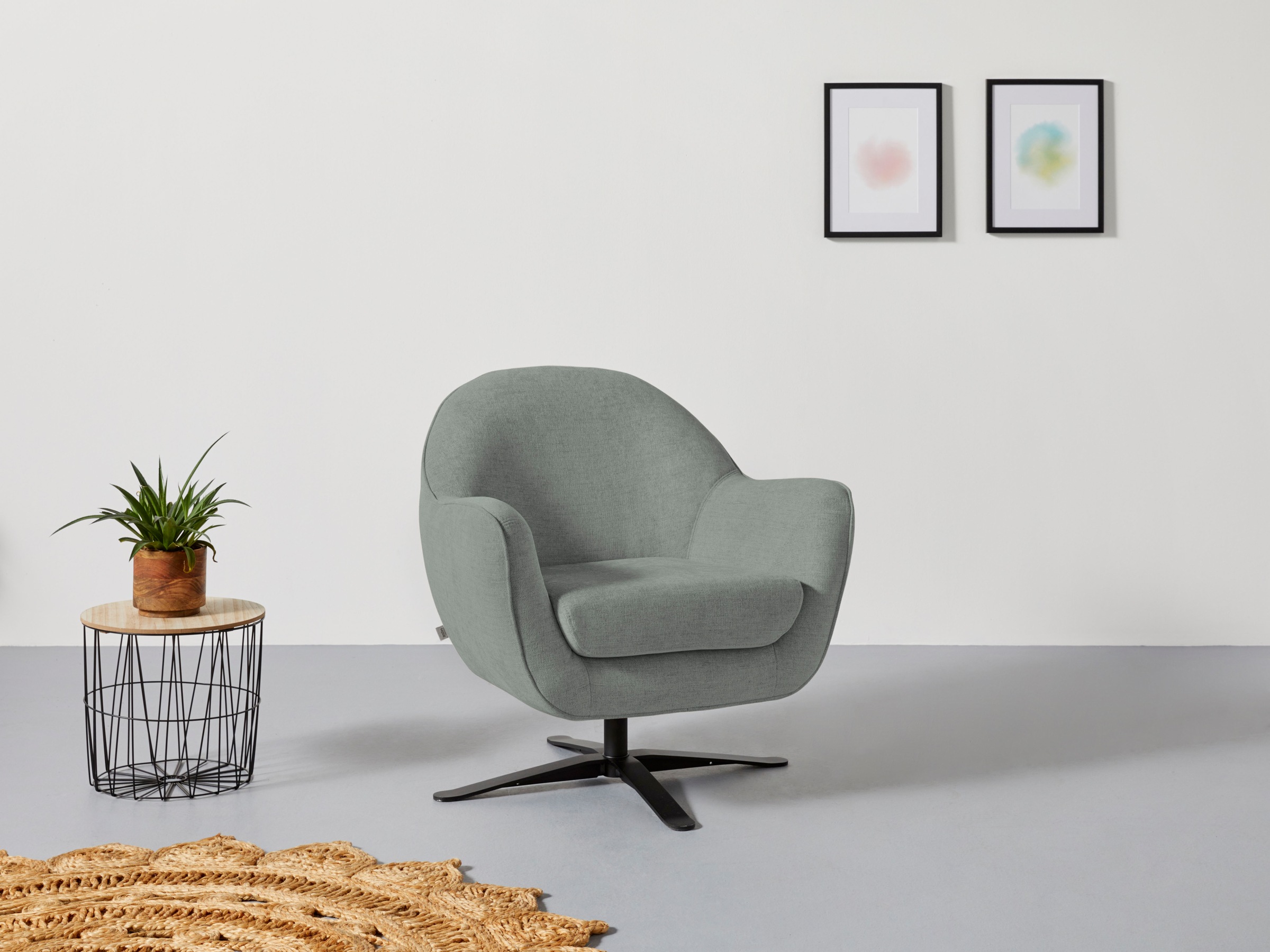 Home affaire Drehsessel "Stavre, Loungesessel mit Drehfunktion" in moderner günstig online kaufen