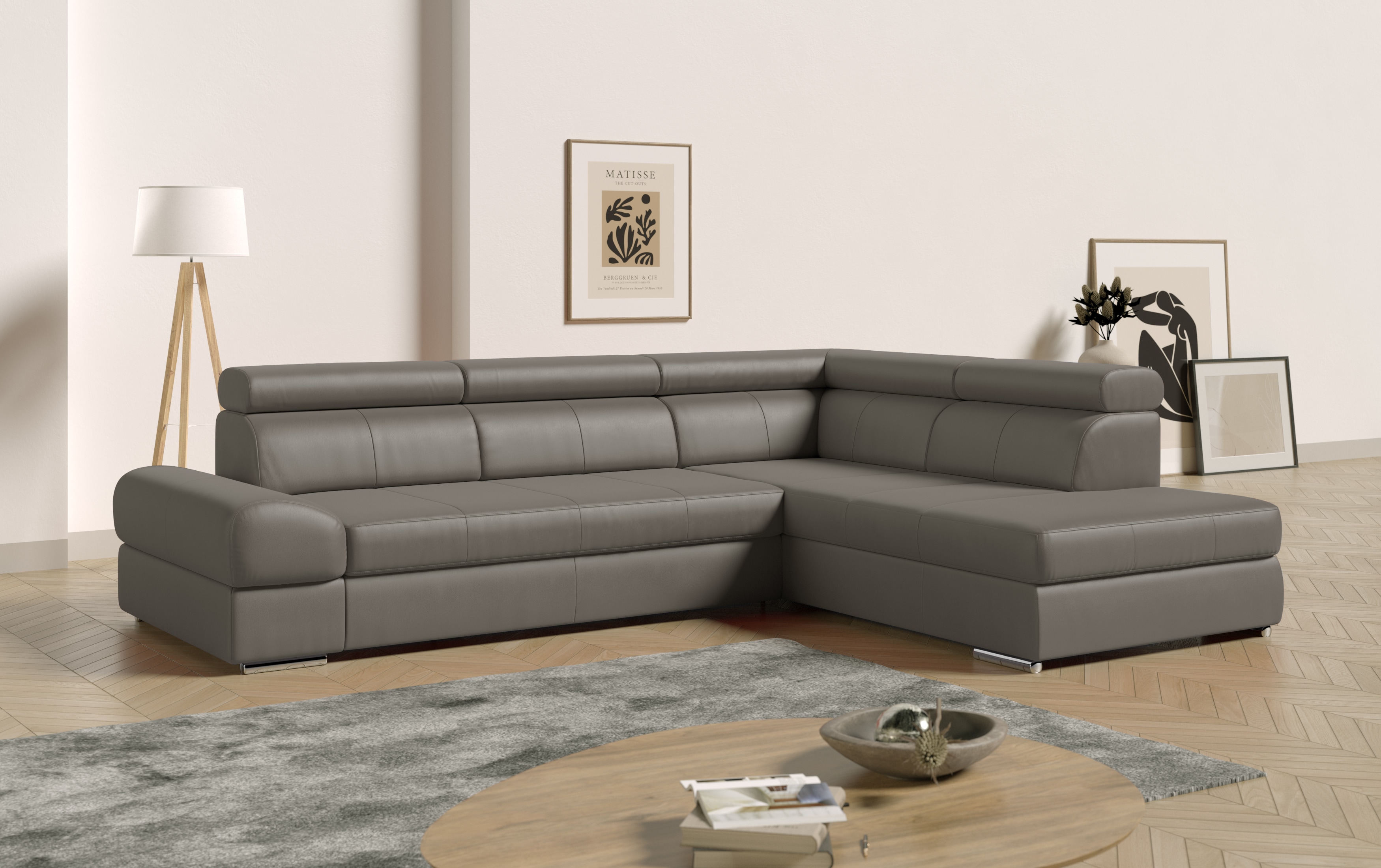 sit&more Ecksofa "Broadway L-Form" mit verstellbaren Kopfteilen, wahlweise mit Schlaffunktion