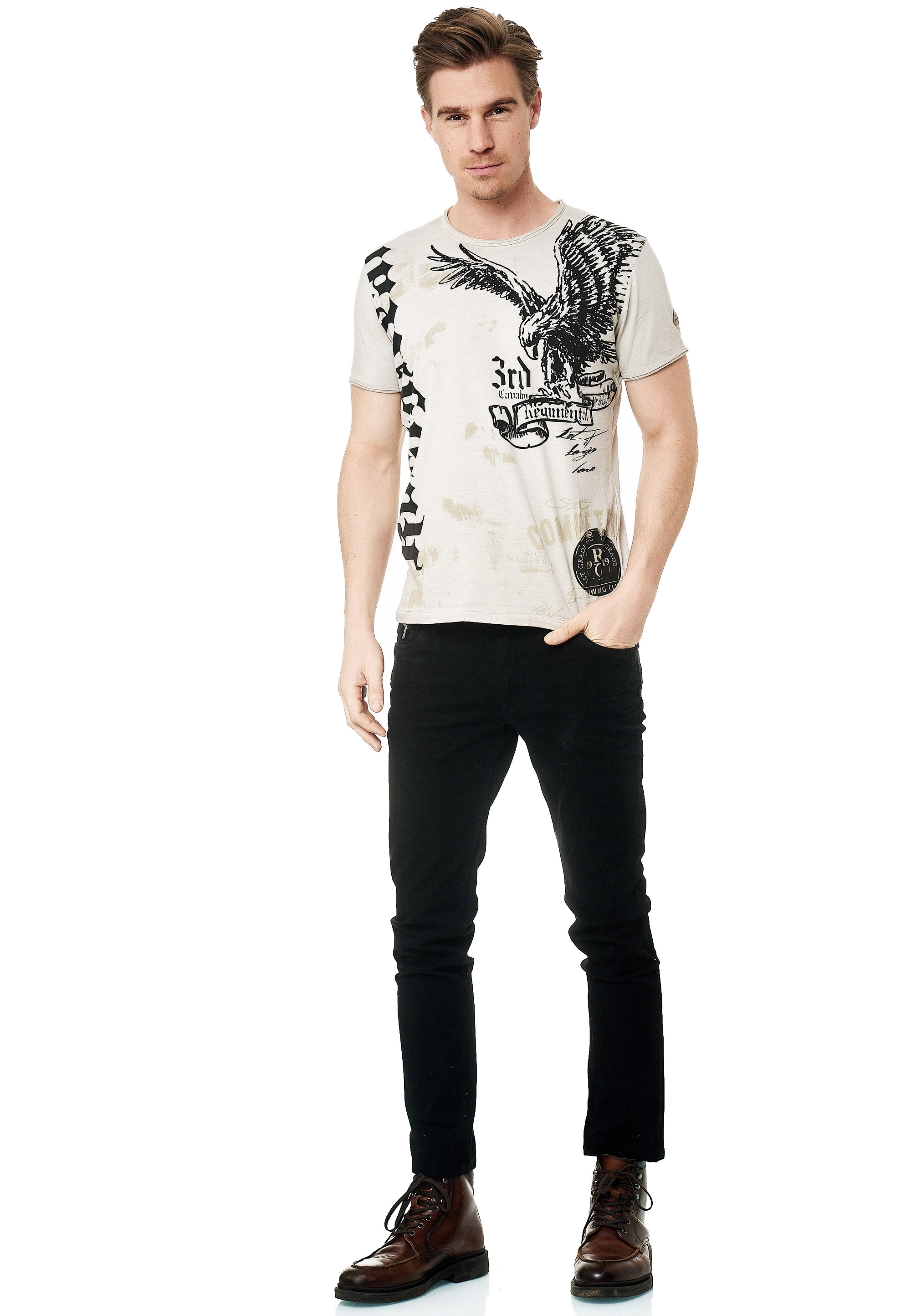 Rusty Neal T-Shirt, mit Adler-Print