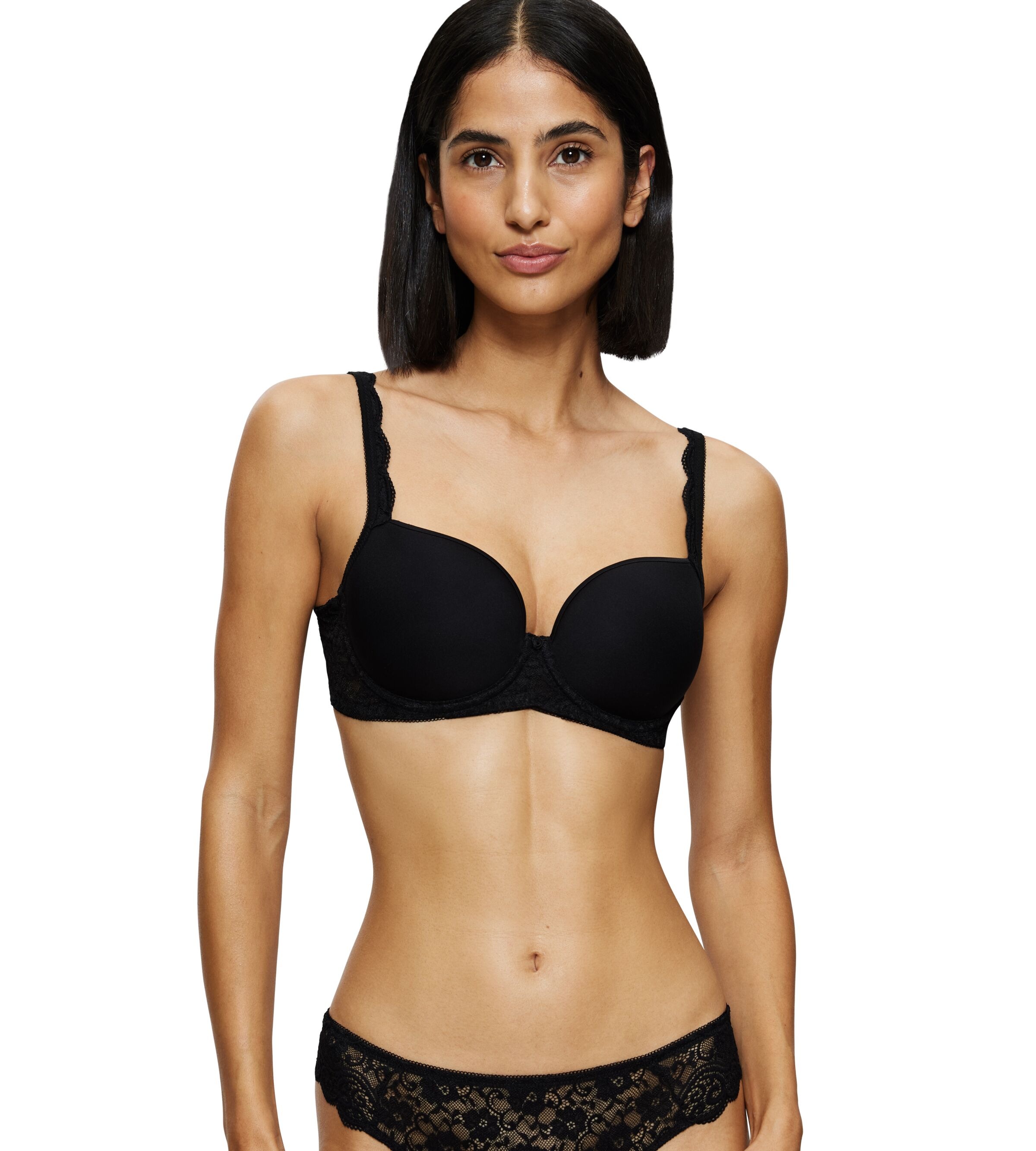 Bügel-BH TRIUMPH "Aura Spotlight WHP", Damen, Gr. 85, Cup C, schwarz, Microtouch, Obermaterial: 61% Polyester, 32% Polyamid, 7% Elasthan, BHs Bügel-BH, moderne Grafikspitze 10