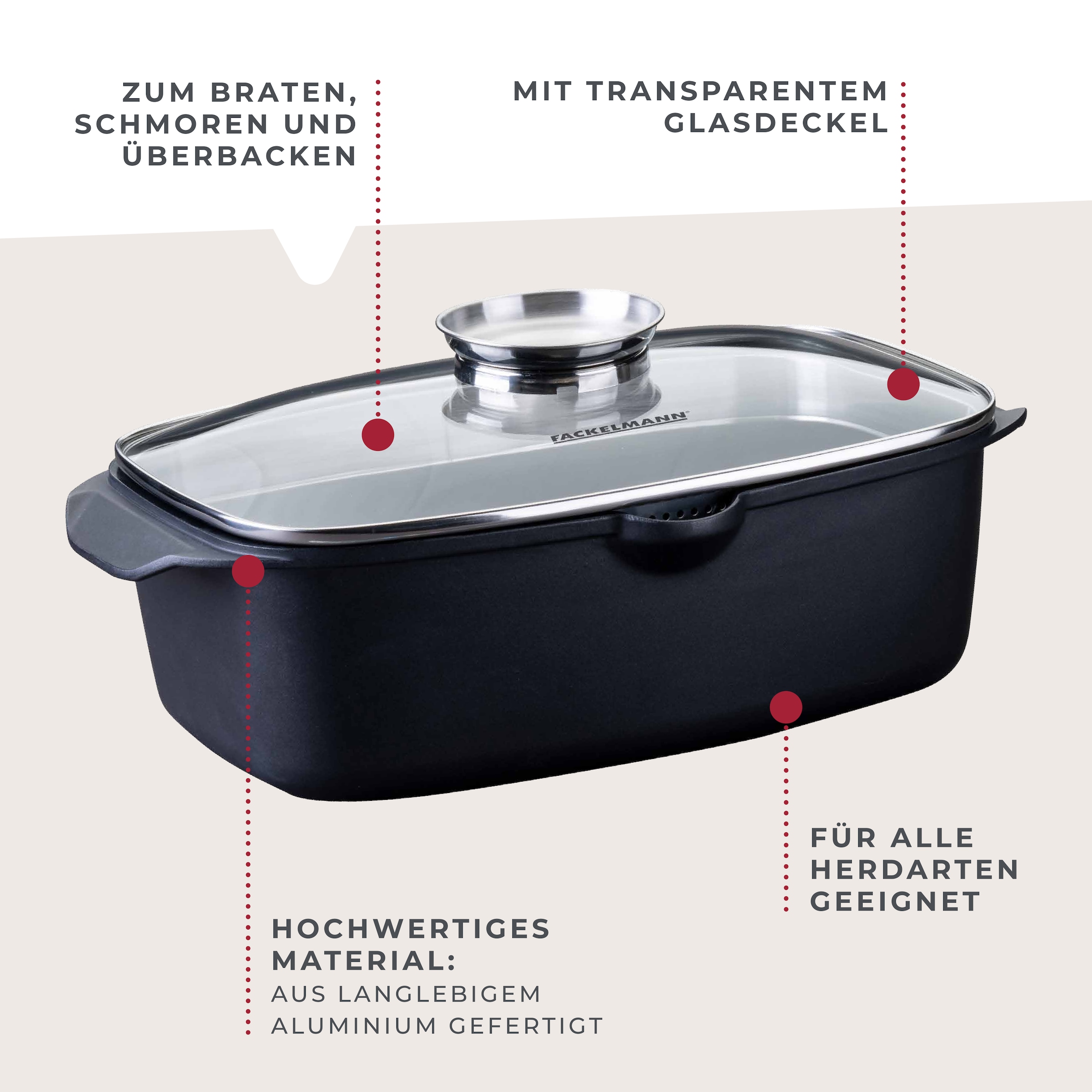 FACKELMANN Bräter »Roaster« 1 Stk. tlg. Aluminiumguss