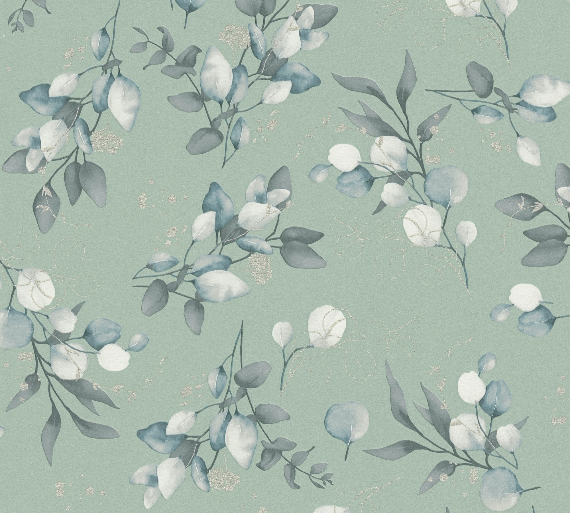 A.S. Création Vliestapete »Pure Elegance Blumen-Tapete Mustertapete Blümchen Blattmuster«, leicht glänzend, Vliestapete floral für Schlafzimmer Küche Wohnzimmer Blumen Design