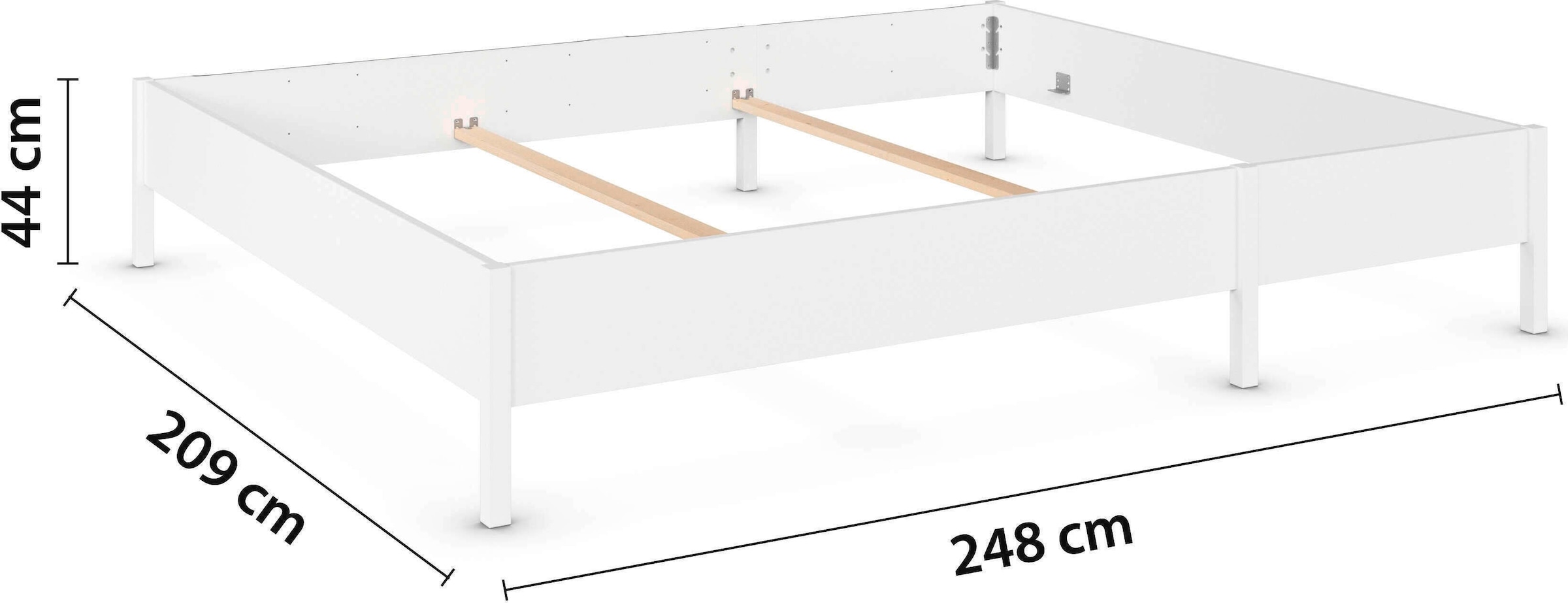 rauch Bett »Familienbett XXL Familiengröße Ehebett Doppelbett umbaubar« flexible Umbaumöglichkeit in Einzelbetten,  240x200 cm und 270x200 cm - mit oder ohne Kopfteil MADE IN GERMANY