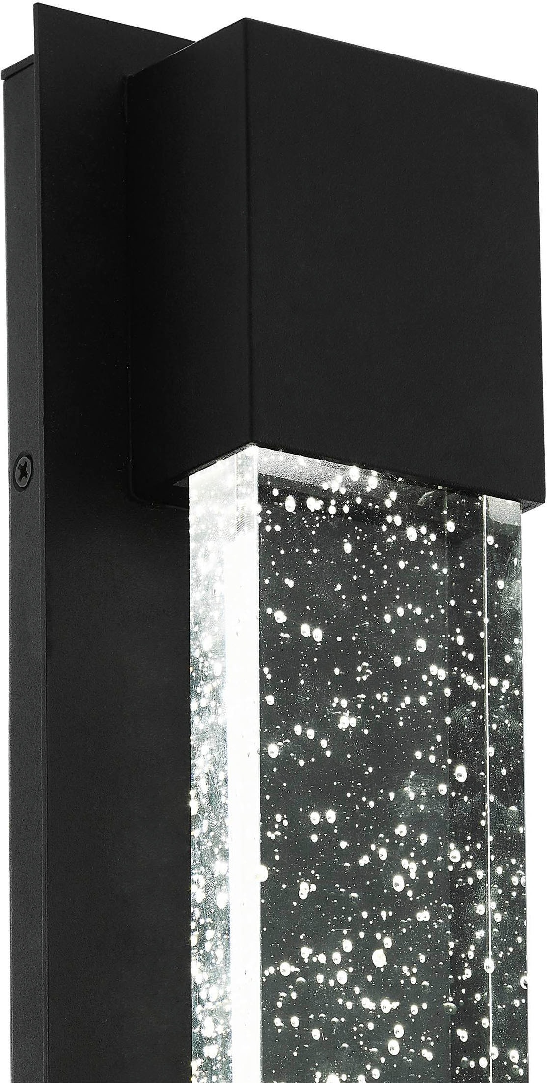 EGLO Wandleuchte »Villagrazia Wandlampe, Außeneleuchte aus Alu und Glas, IP44, Lampe« LED-Modul 1 Stk. Warmweiß Wand-/Deckenleuchte - L12 x H40 x AL7 cm - schwarz - 2X3,3W inkl.